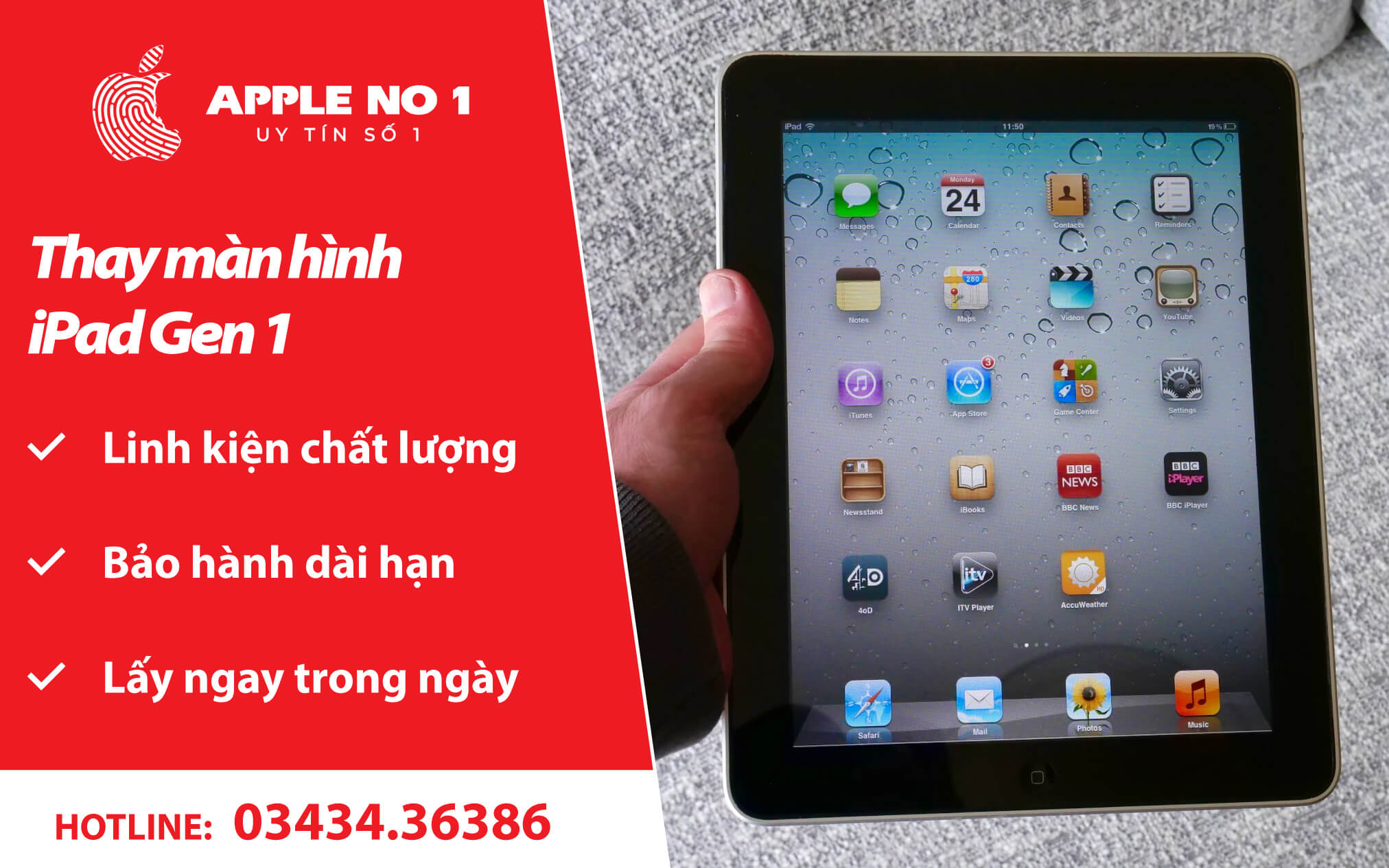 thay màn hình ipad gen 1 - apple no.1