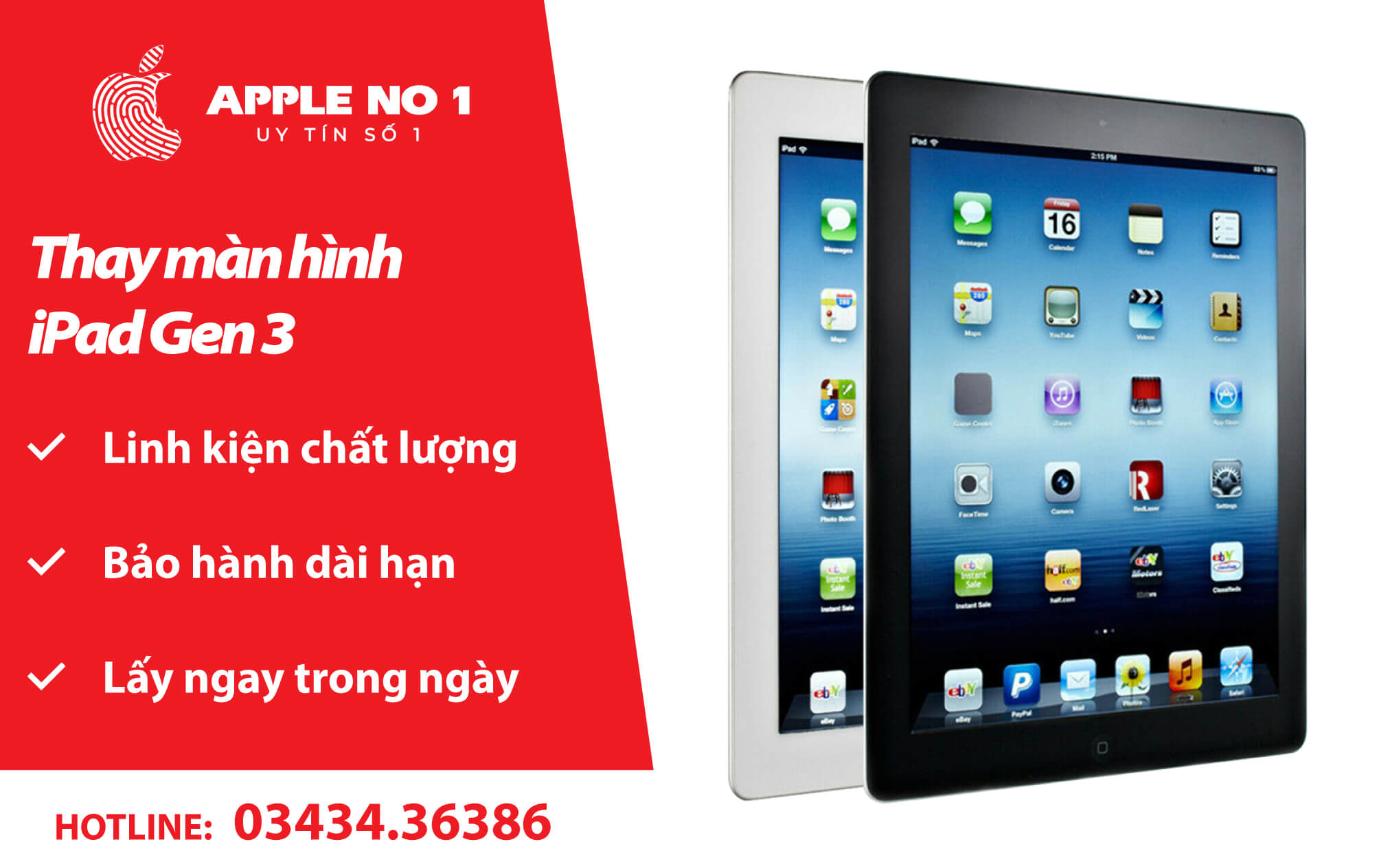 thay màn hình ipad gen 3 - apple no.1