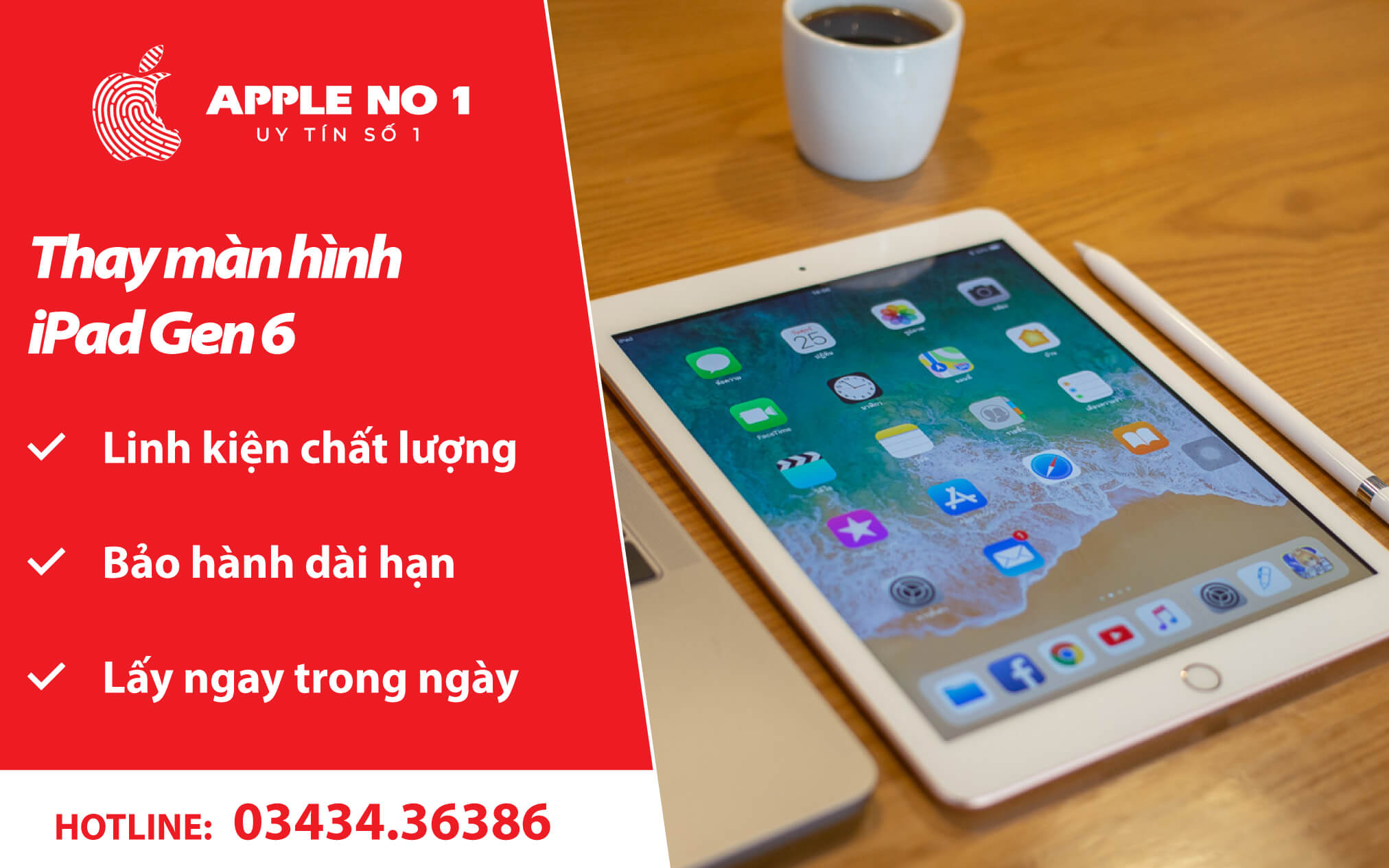 thay màn hình ipad gen 6 - apple no.1