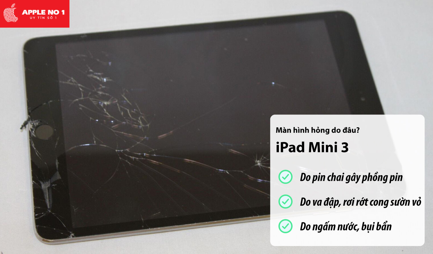 Màn hình iPad mini 3 bị hỏng do đâu?