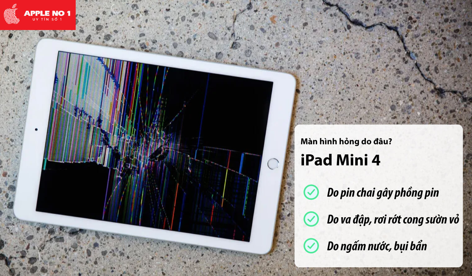 Màn hình iPad mini 4 bị hỏng do đâu?