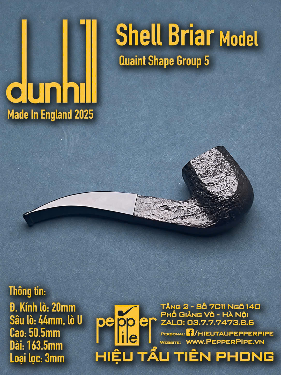 Dunhill Shell Briar Quaint Shape Group 5 (1/2 Bent Panel)