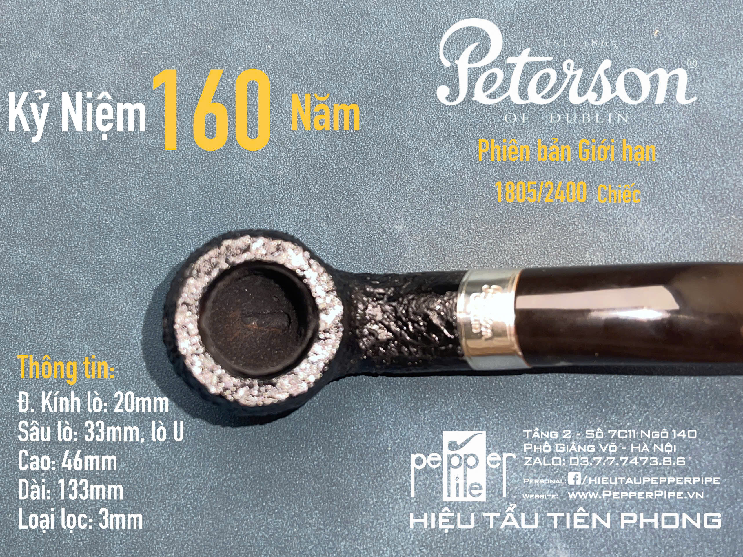 Peterson Sandblasted 160 Years Anniversary Limited Edition 1805/2400
