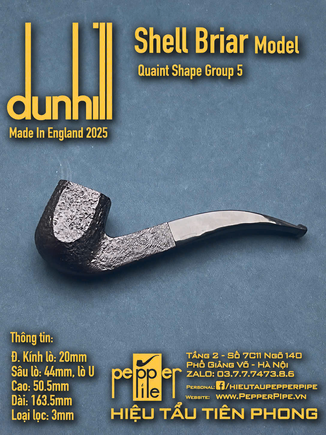 Dunhill Shell Briar Quaint Shape Group 5 (1/2 Bent Panel)
