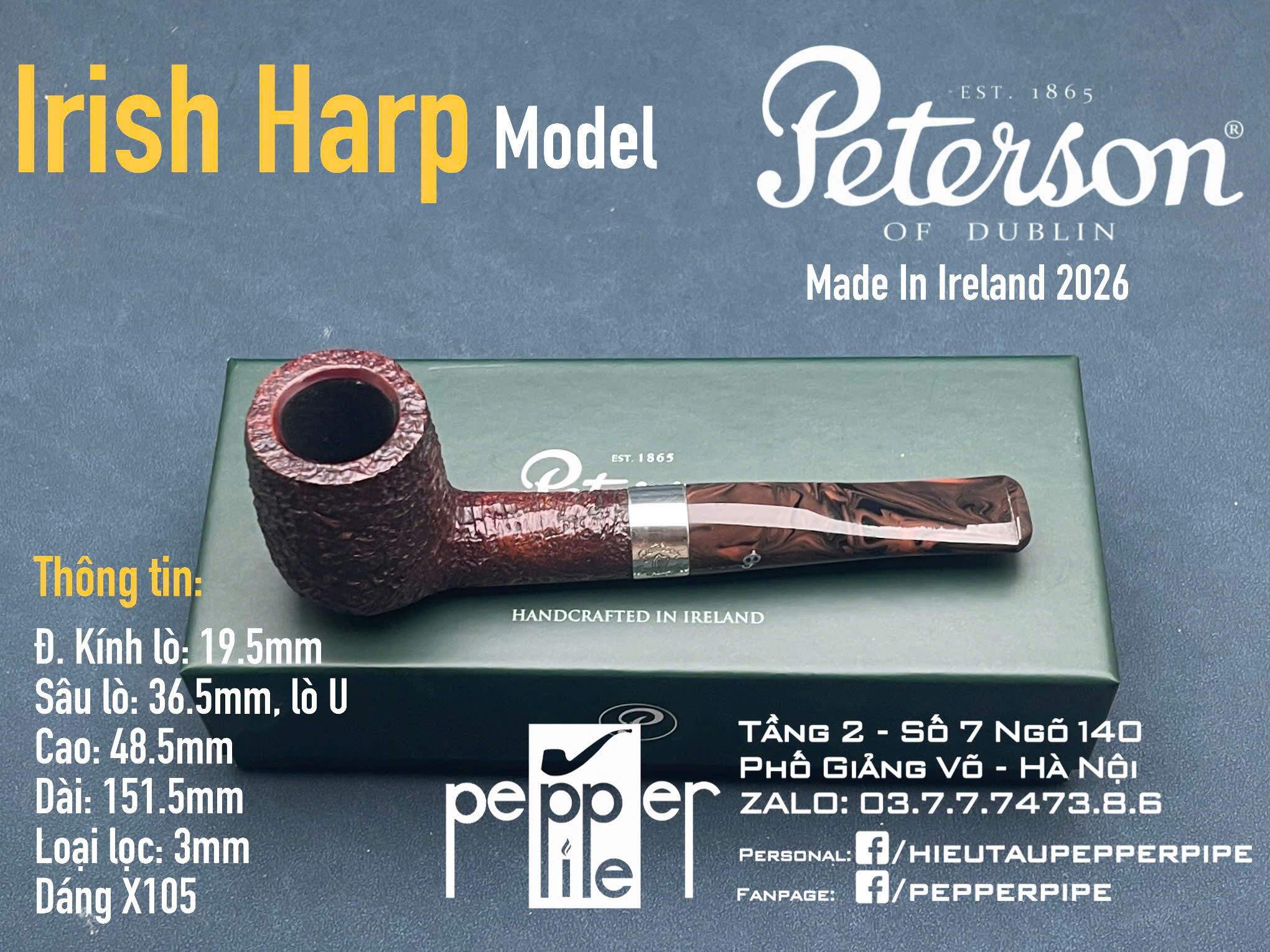 Peterson Irish Harp Sandblasted Shape X105
