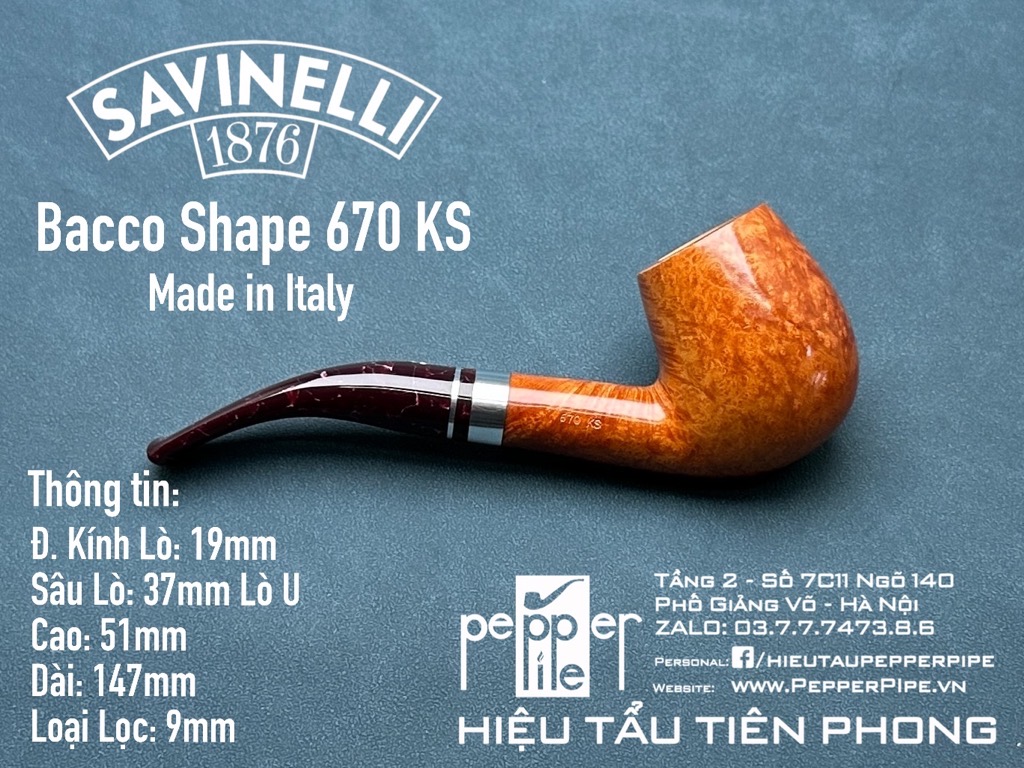 Savinelli Bacco Smooth Natural Shape 670 KS