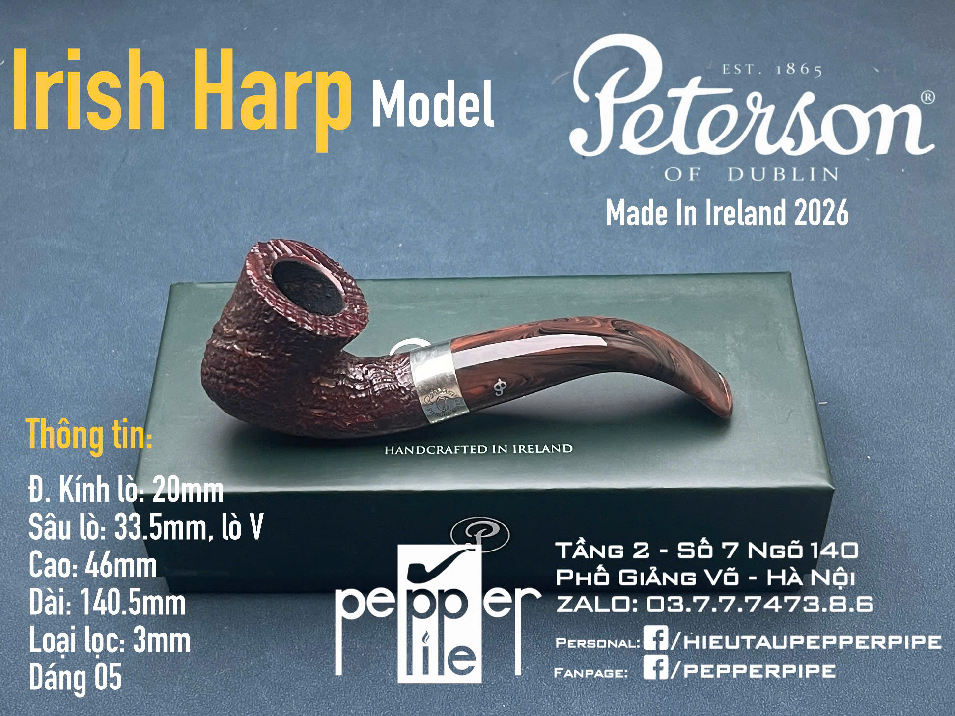 Peterson Irish Harp Sandblasted Shape 05