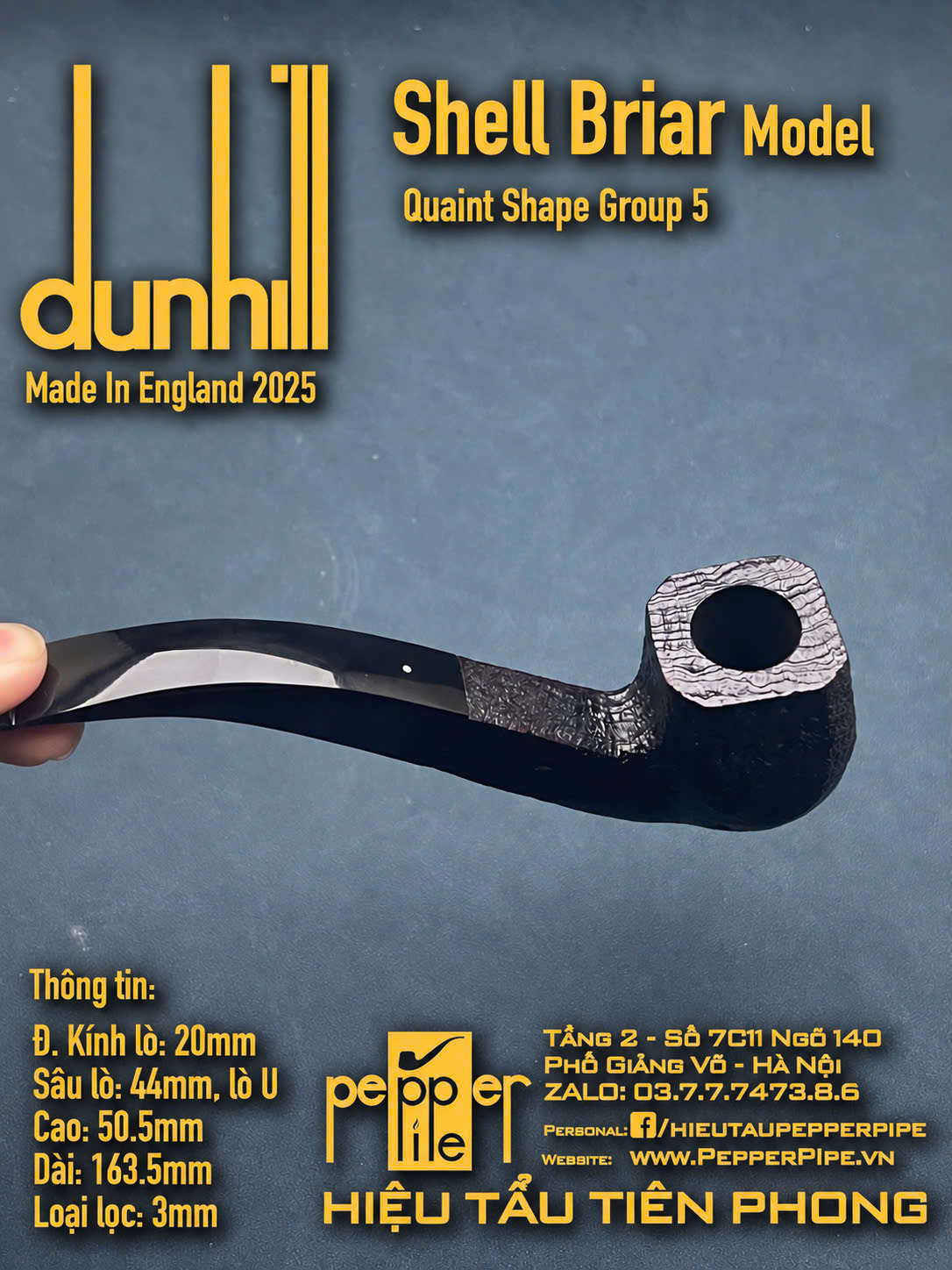 Dunhill Shell Briar Quaint Shape Group 5 (1/2 Bent Panel)