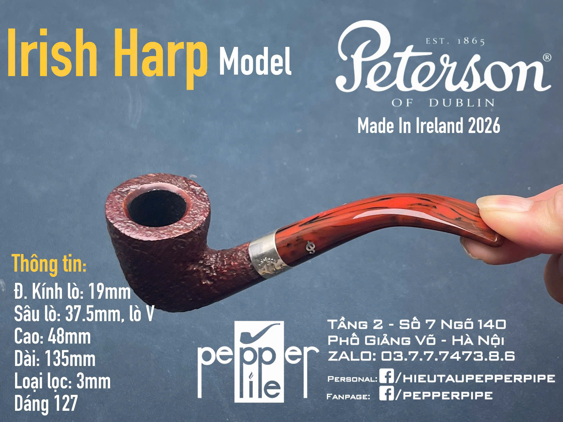 Peterson Irish Harp Sandblasted Shape 127