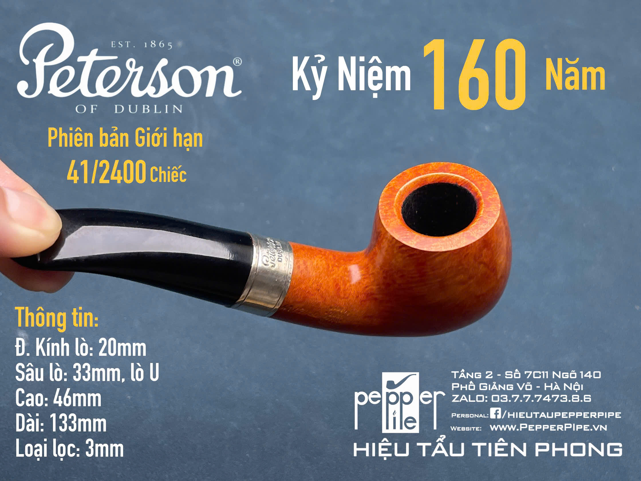 Peterson Smooth Natural 160 Years Anniversary Limited Edition 41/2400