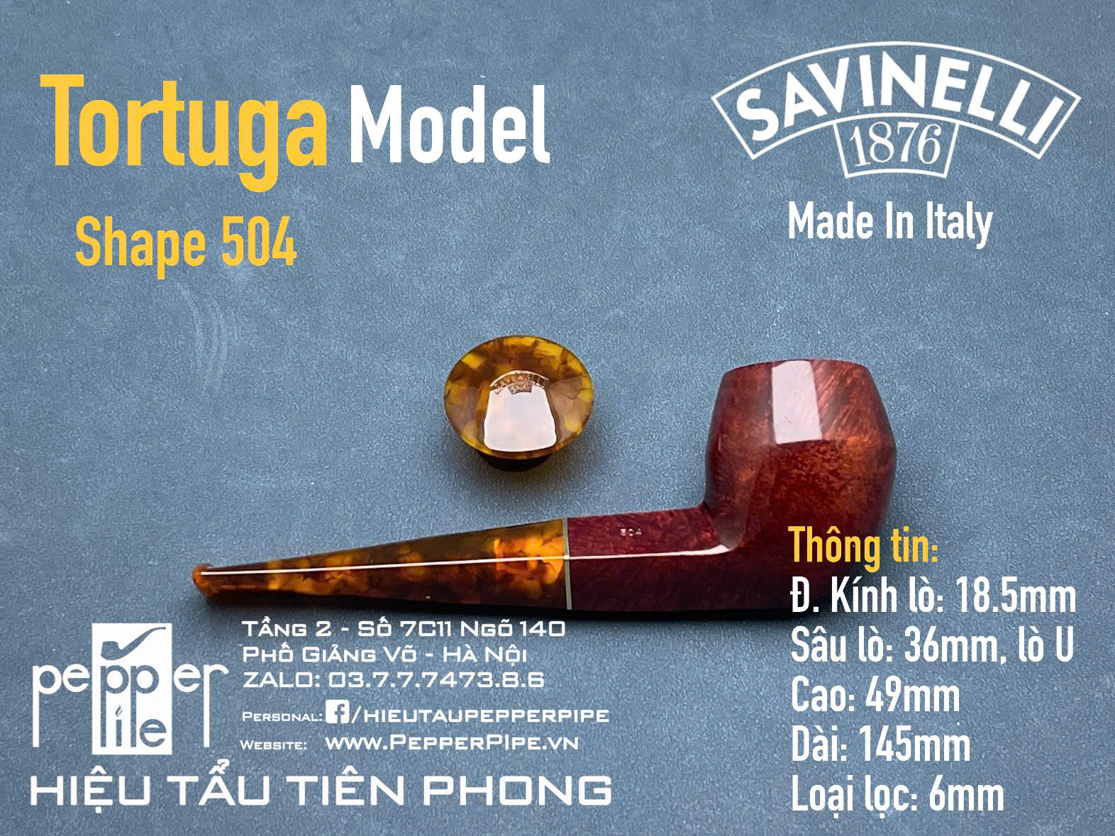 Savinelli Alligator Smooth Shape 504
