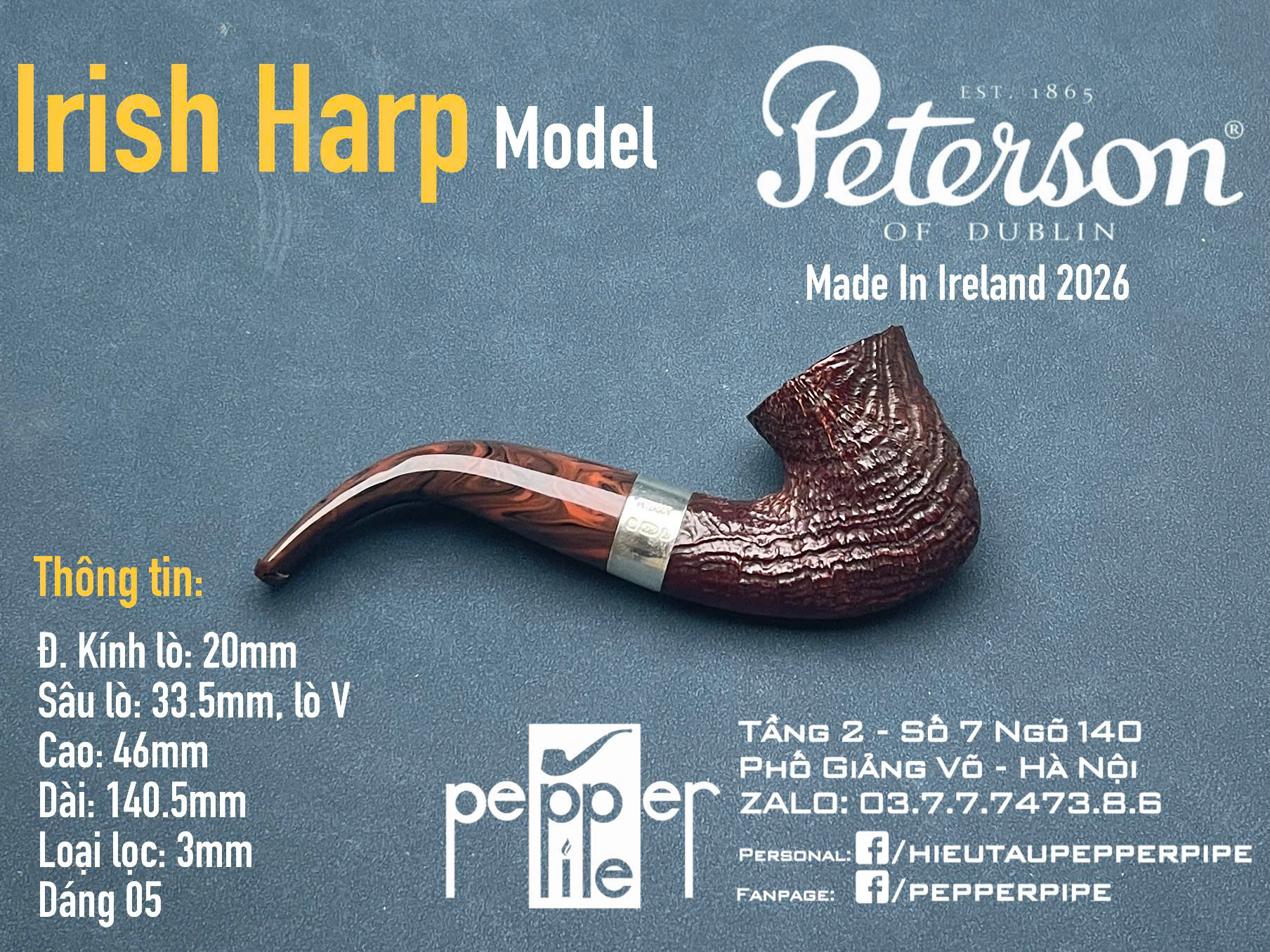 Peterson Irish Harp Sandblasted Shape 05