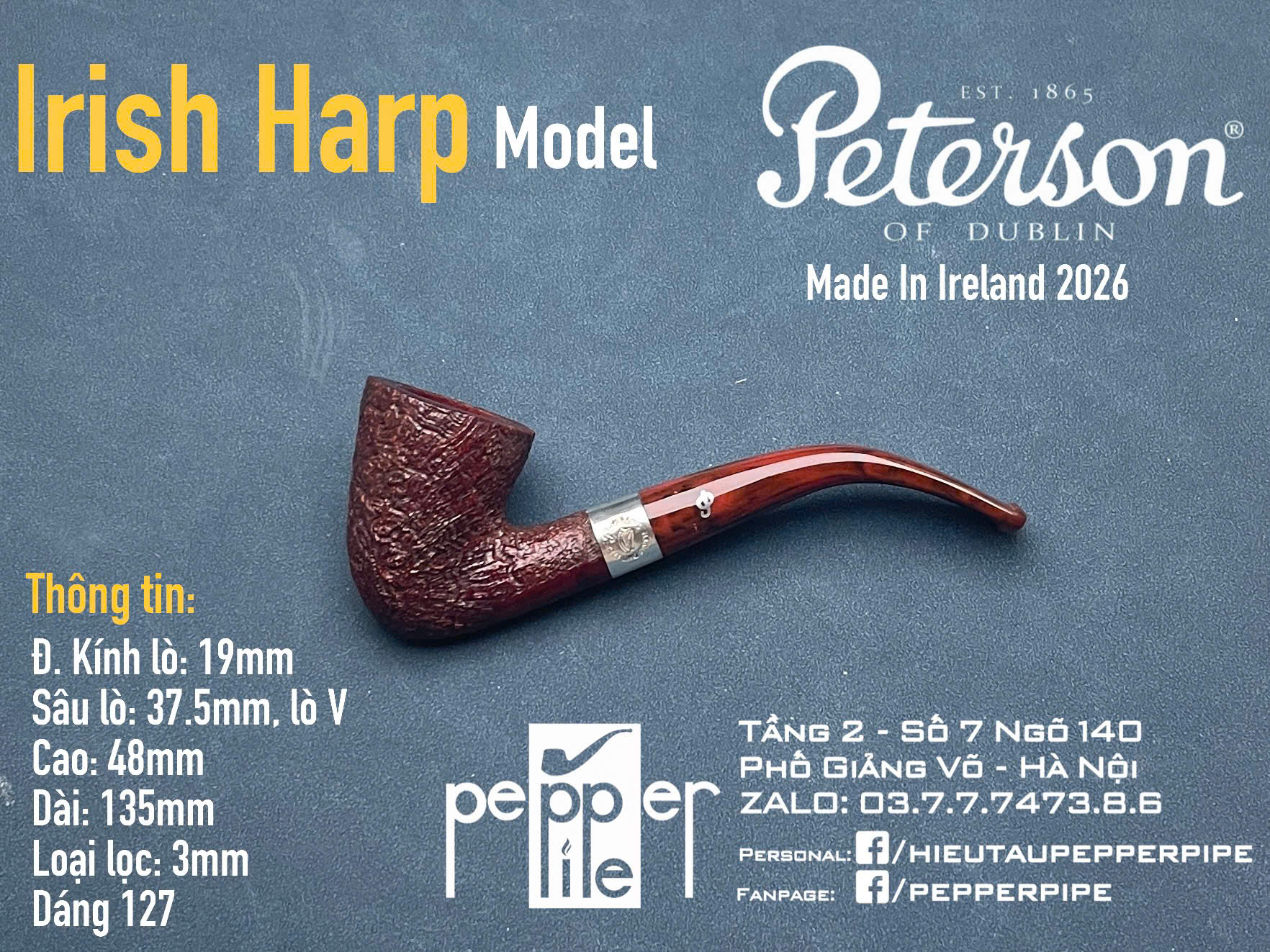 Peterson Irish Harp Sandblasted Shape 127
