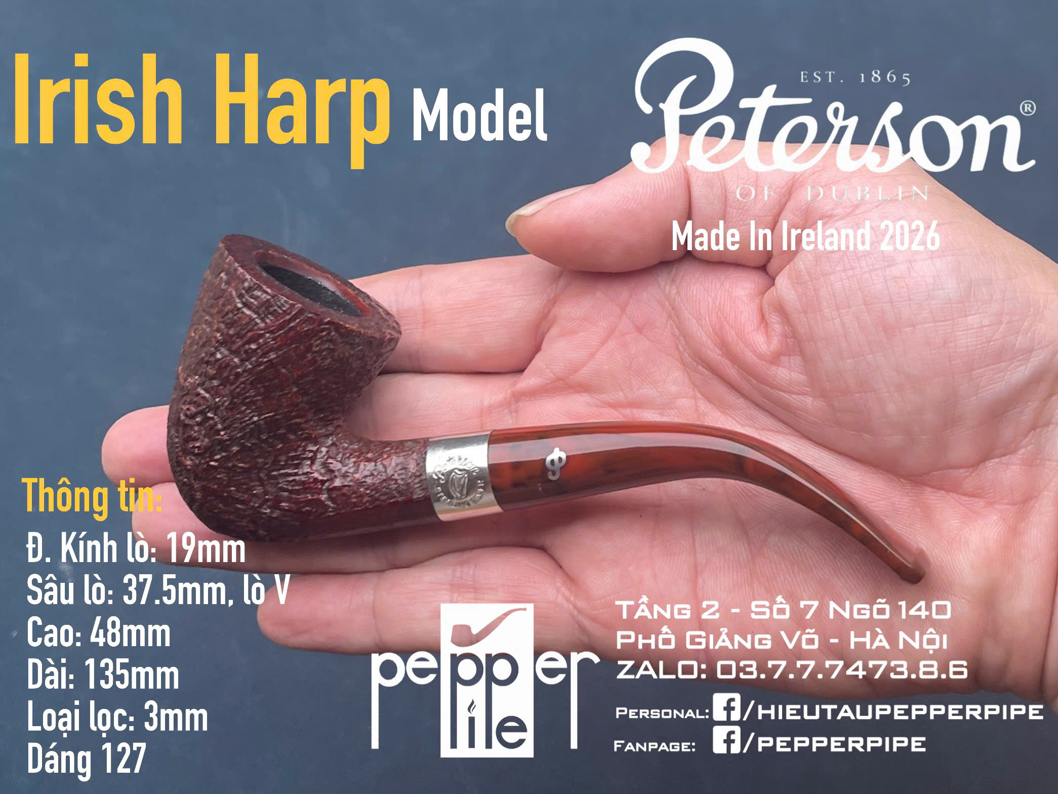 Peterson Irish Harp Sandblasted Shape 127