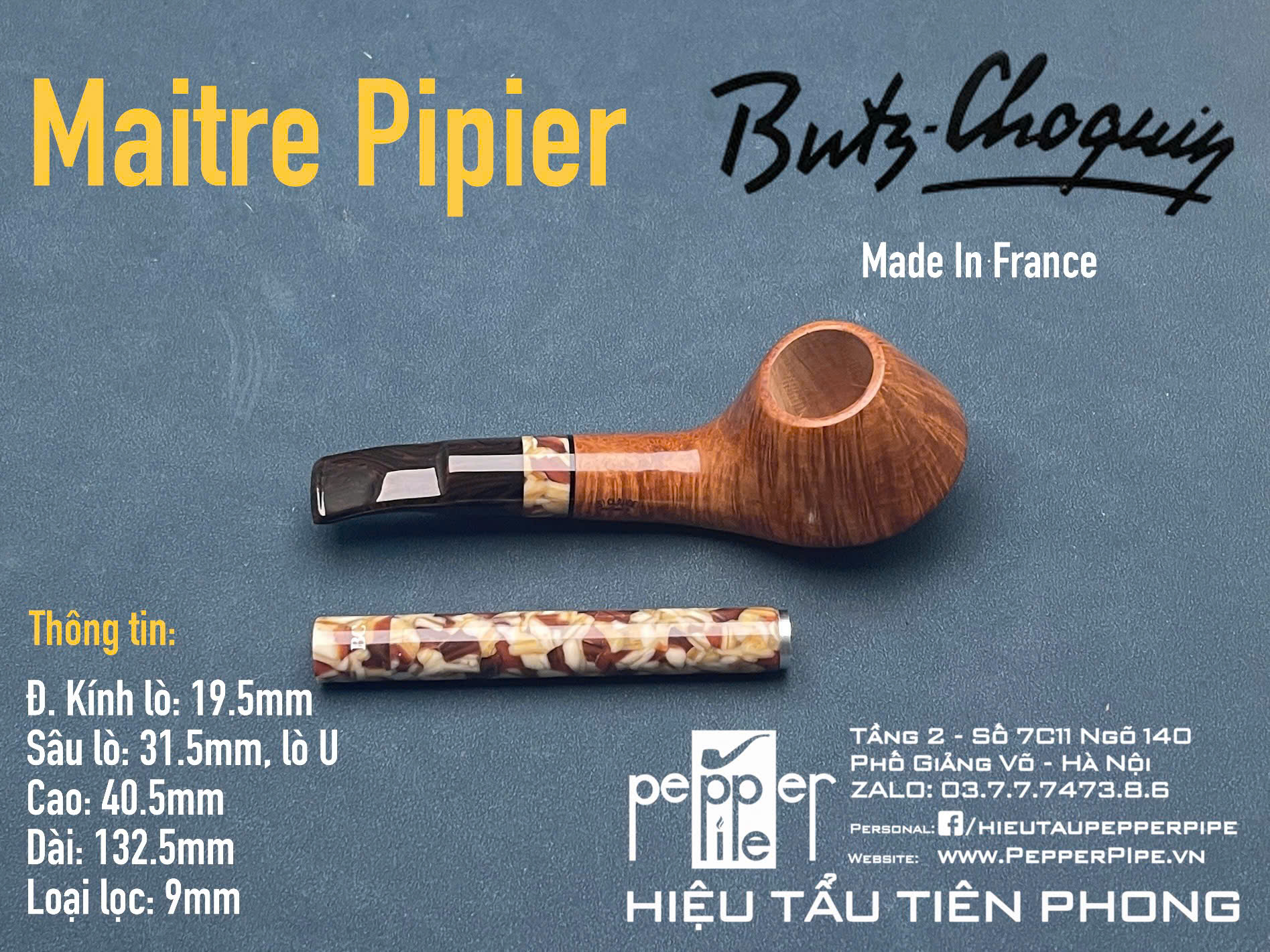 Butz Choquin Maitre Pipier With Tamper