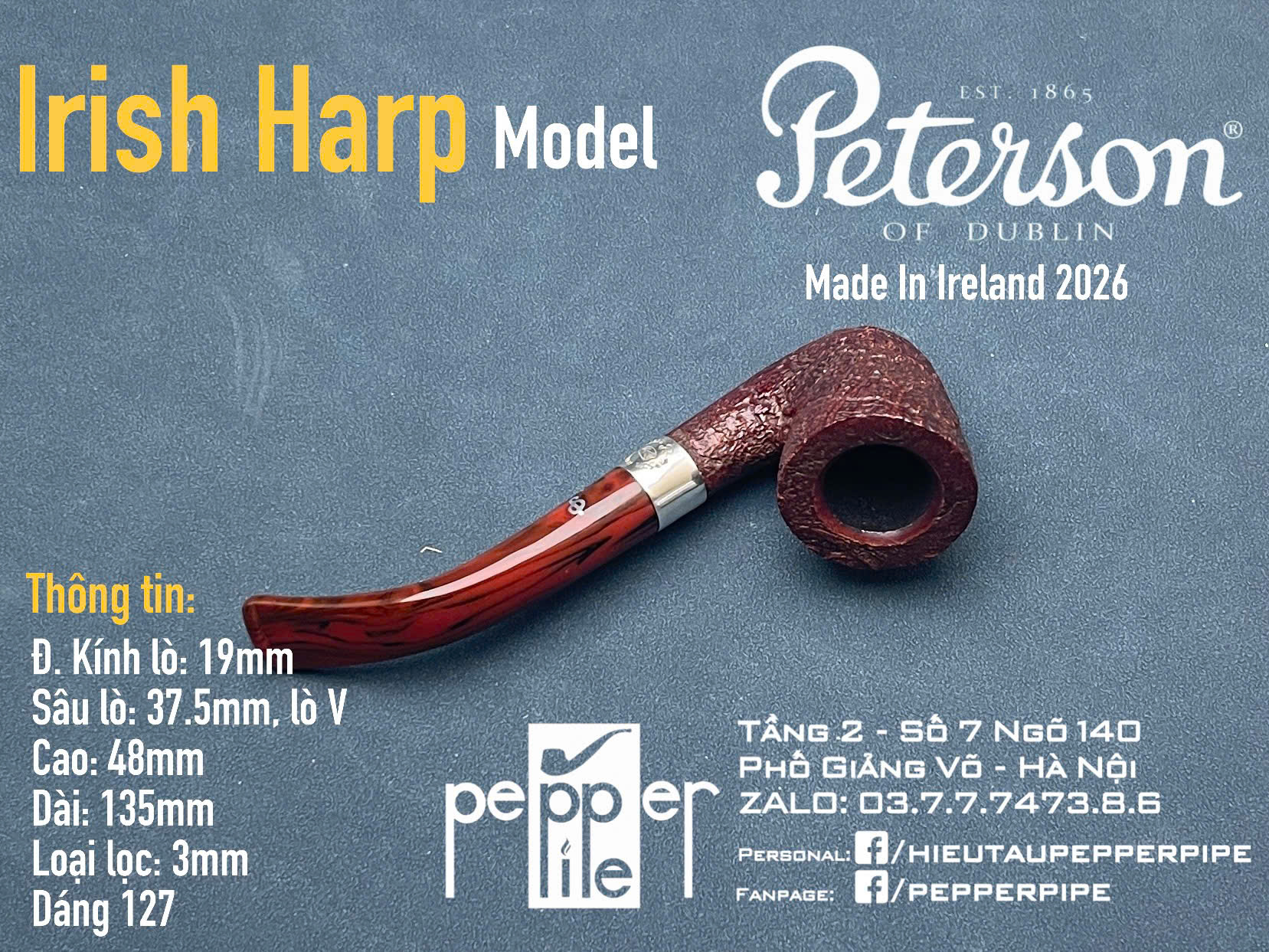 Peterson Irish Harp Sandblasted Shape 127