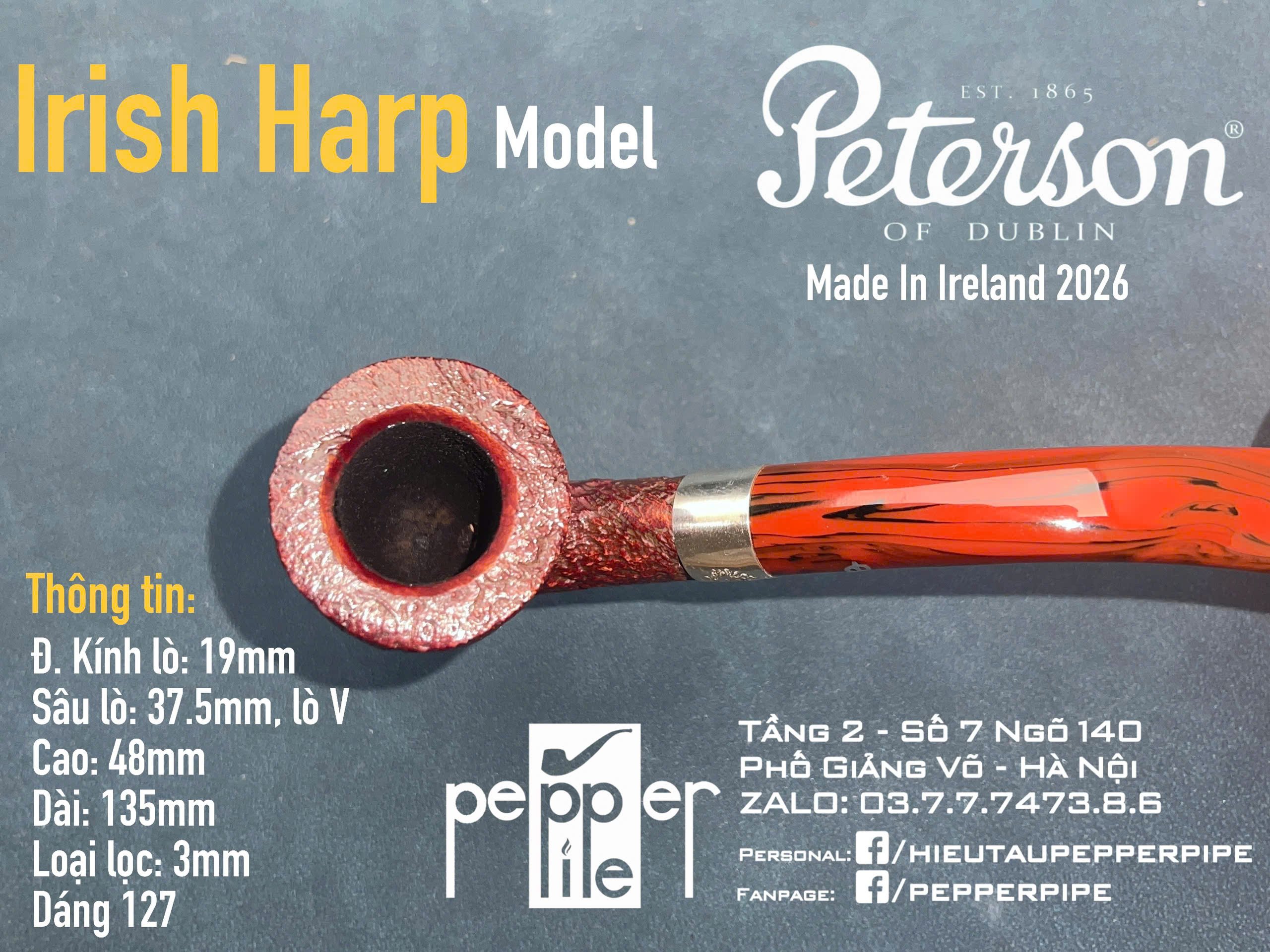 Peterson Irish Harp Sandblasted Shape 127