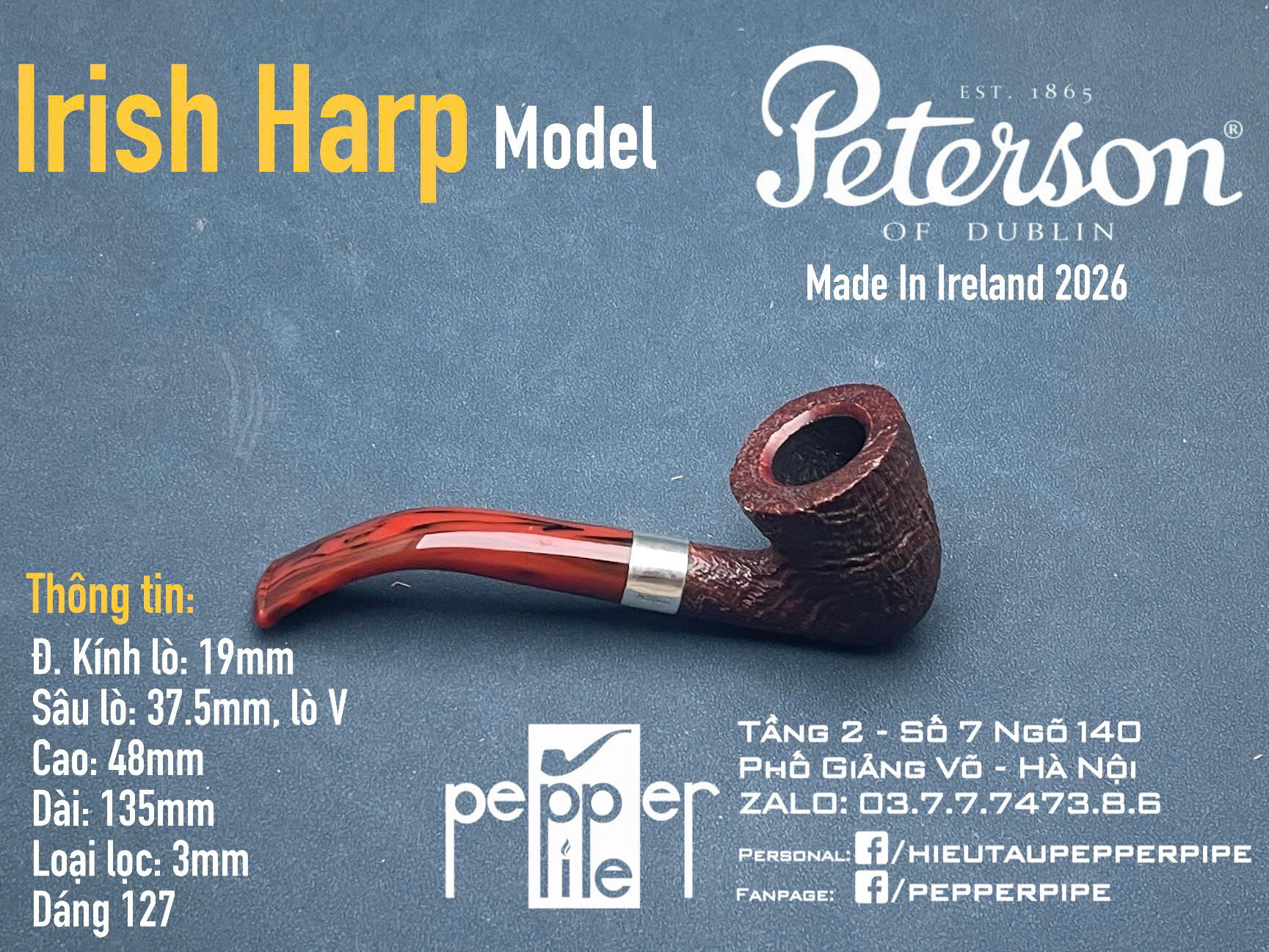 Peterson Irish Harp Sandblasted Shape 127