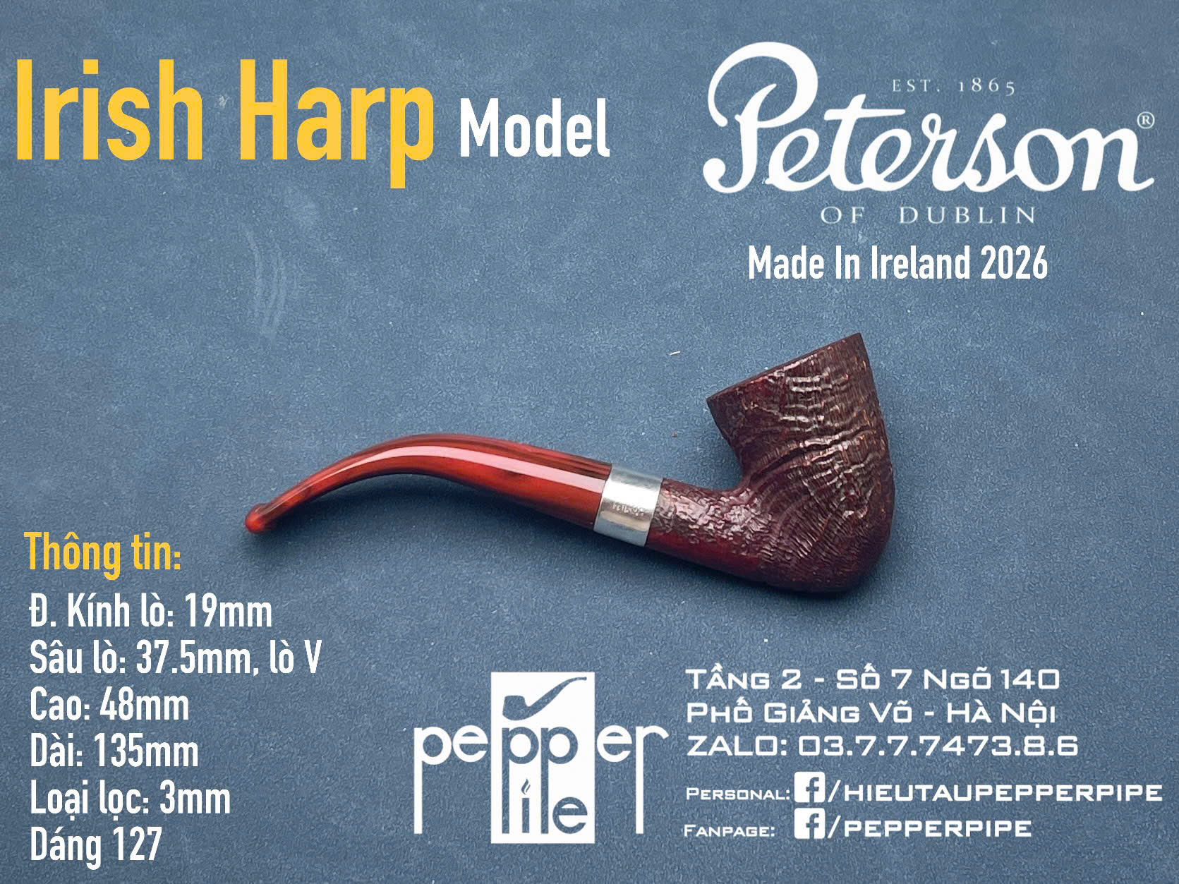 Peterson Irish Harp Sandblasted Shape 127