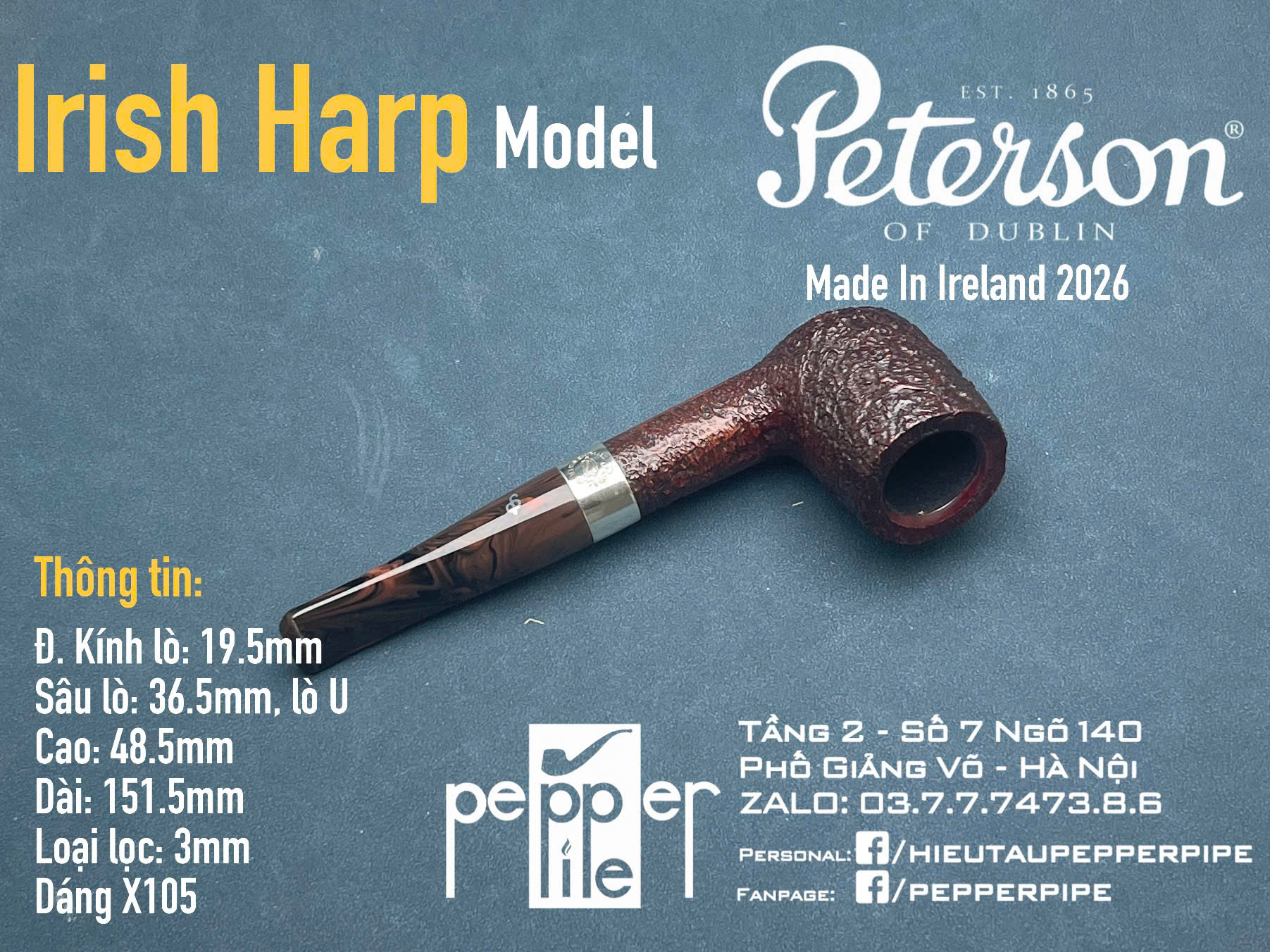 Peterson Irish Harp Sandblasted Shape X105