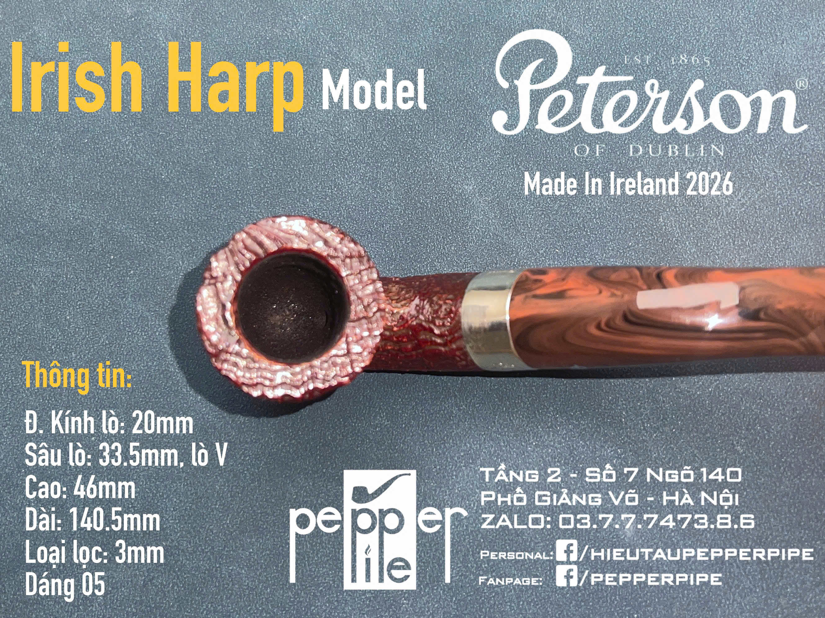 Peterson Irish Harp Sandblasted Shape 05