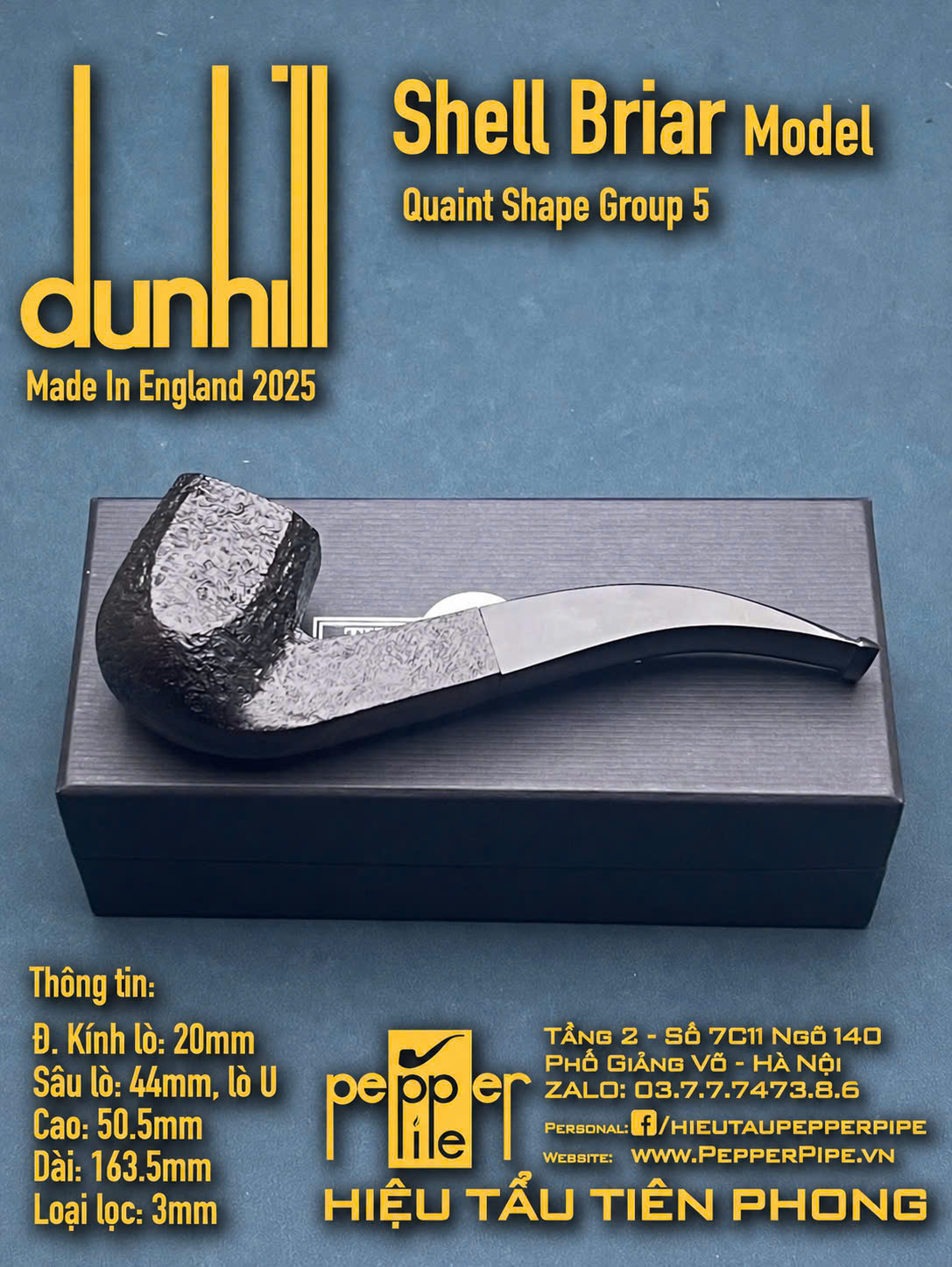 Dunhill Shell Briar Quaint Shape Group 5 (1/2 Bent Panel)