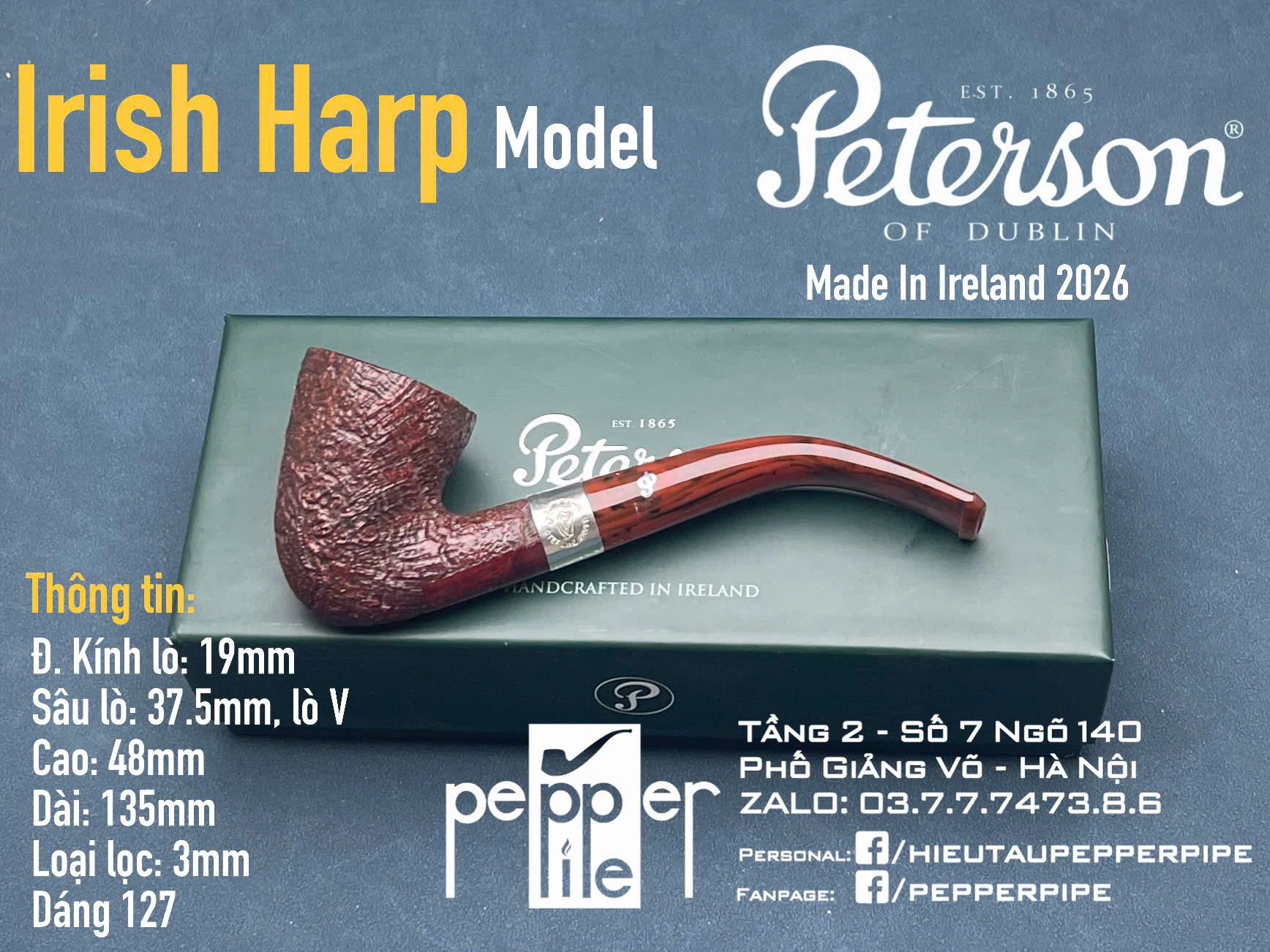Peterson Irish Harp Sandblasted Shape 127