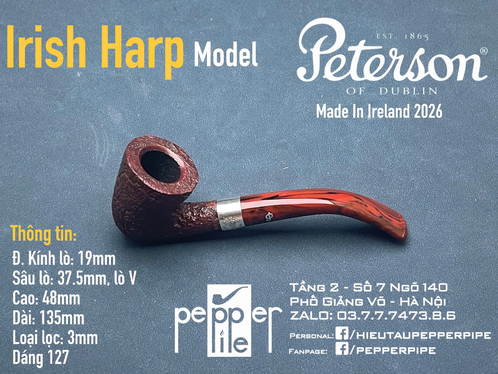 Peterson Irish Harp Sandblasted Shape 127