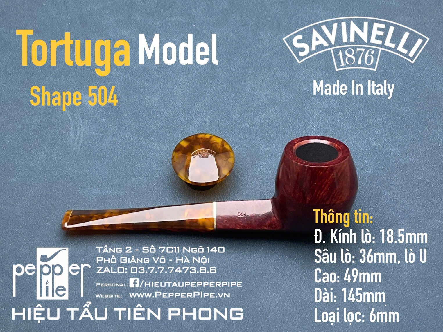 Savinelli Alligator Smooth Shape 504