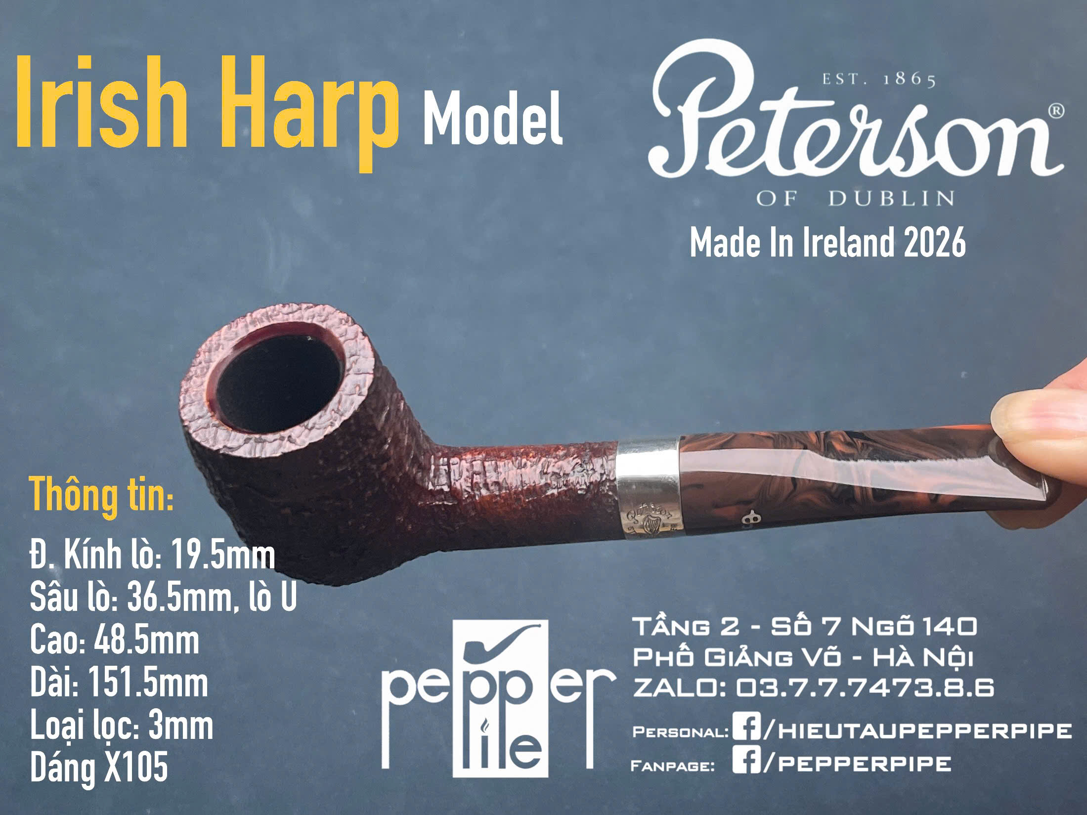Peterson Irish Harp Sandblasted Shape X105
