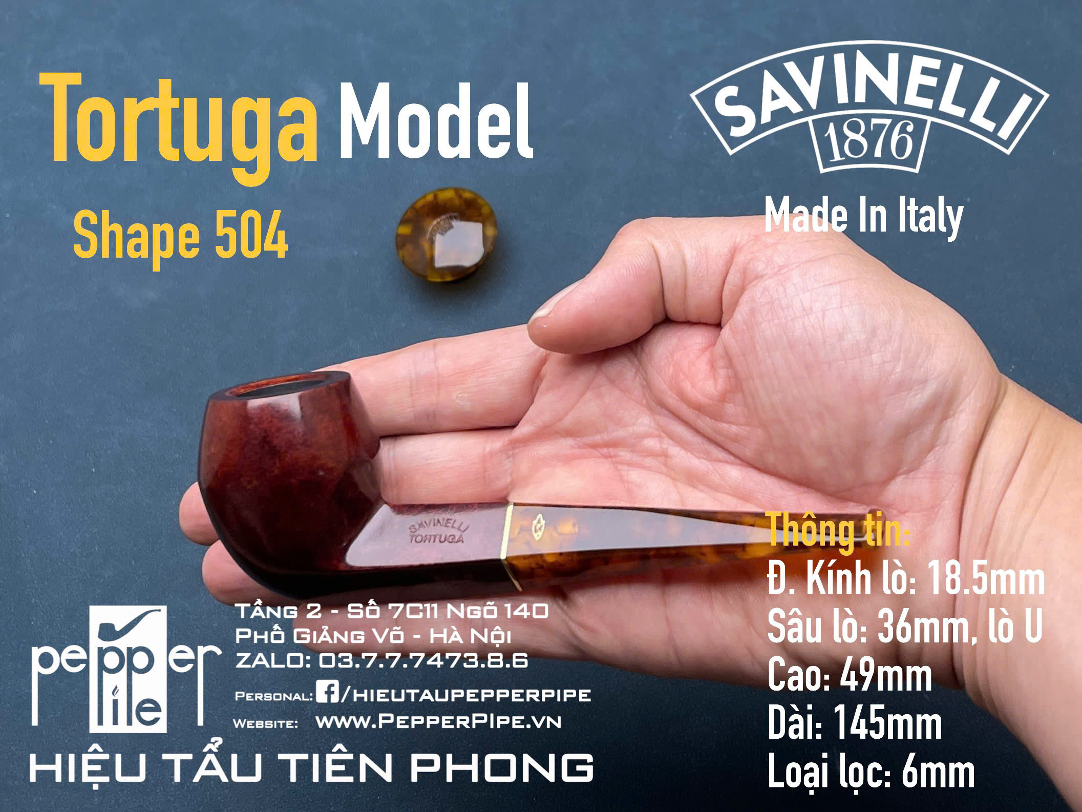 Savinelli Alligator Smooth Shape 504