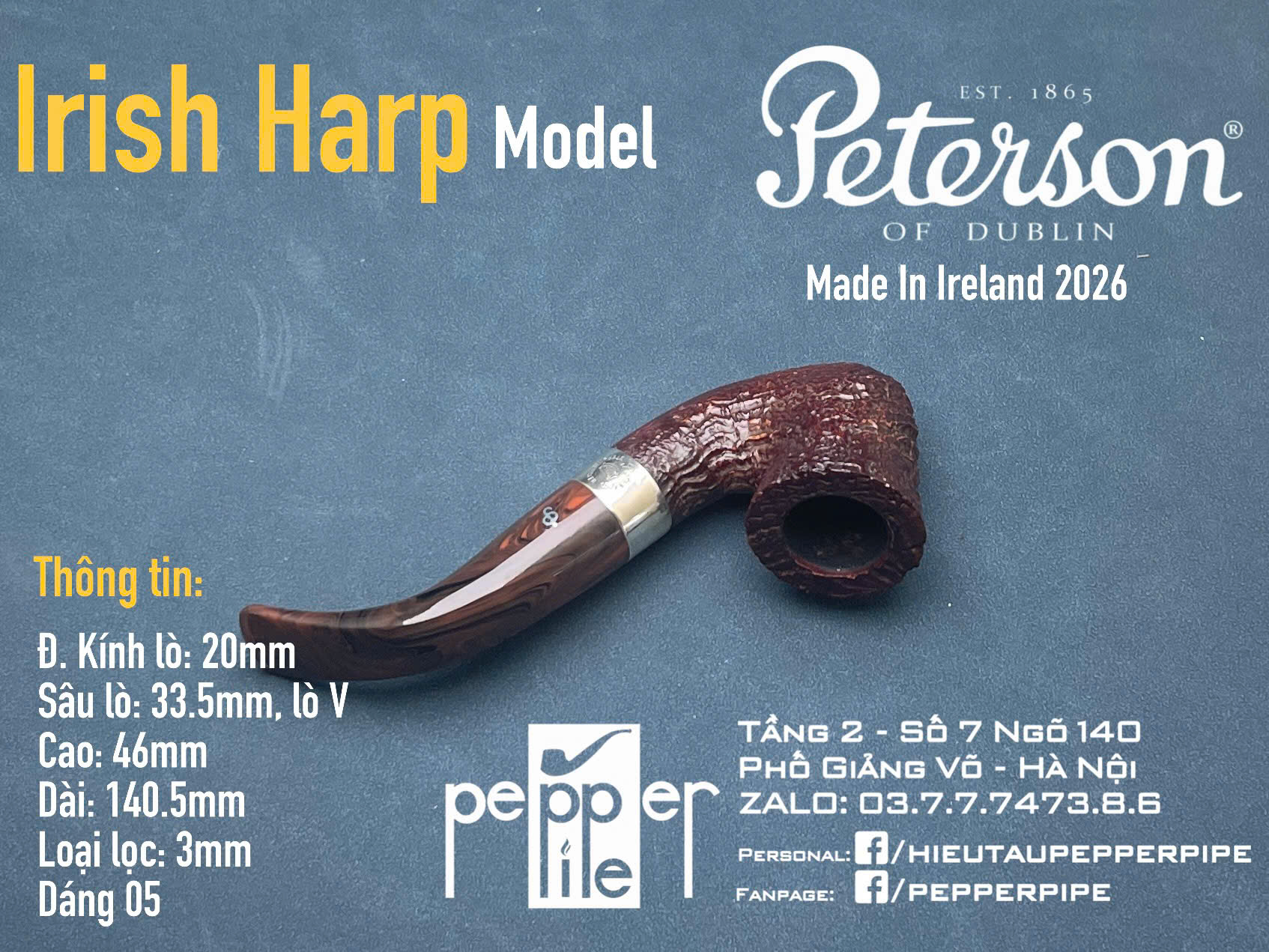 Peterson Irish Harp Sandblasted Shape 05