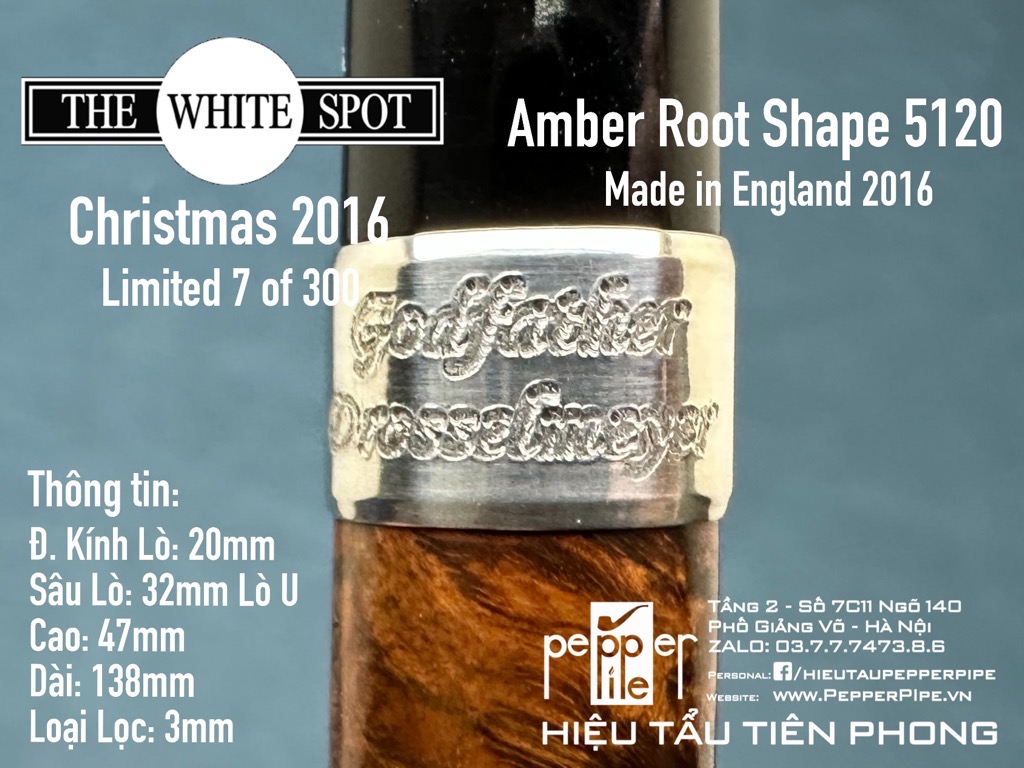 Dunhill Christmas 2016 - “Godfather Drosselmeyer” - Amber Root - Shape 5120 - No.7 of 300 - Made in England 2016