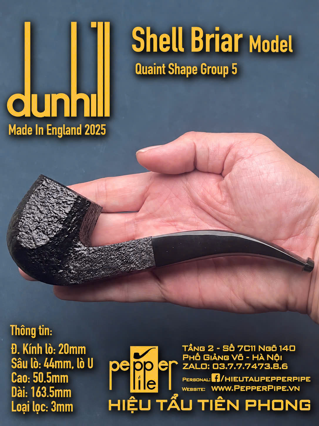 Dunhill Shell Briar Quaint Shape Group 5 (1/2 Bent Panel)