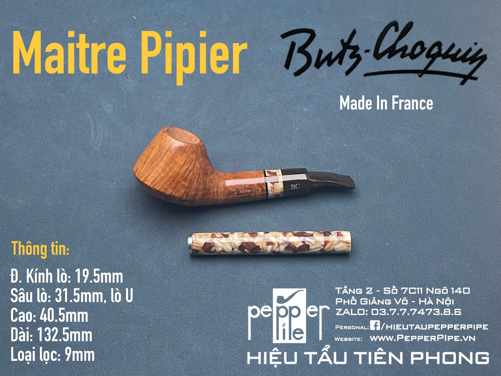 Butz Choquin Maitre Pipier With Tamper
