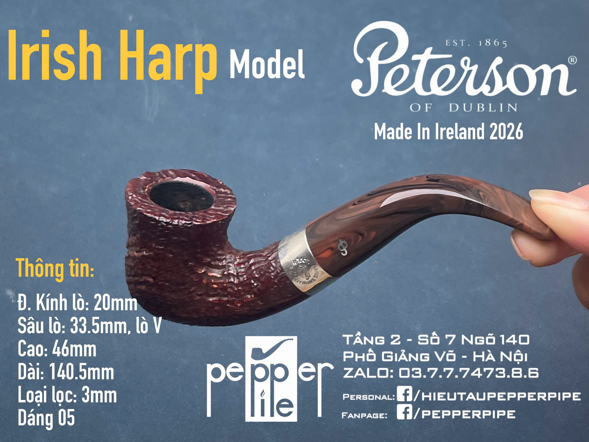 Peterson Irish Harp Sandblasted Shape 05
