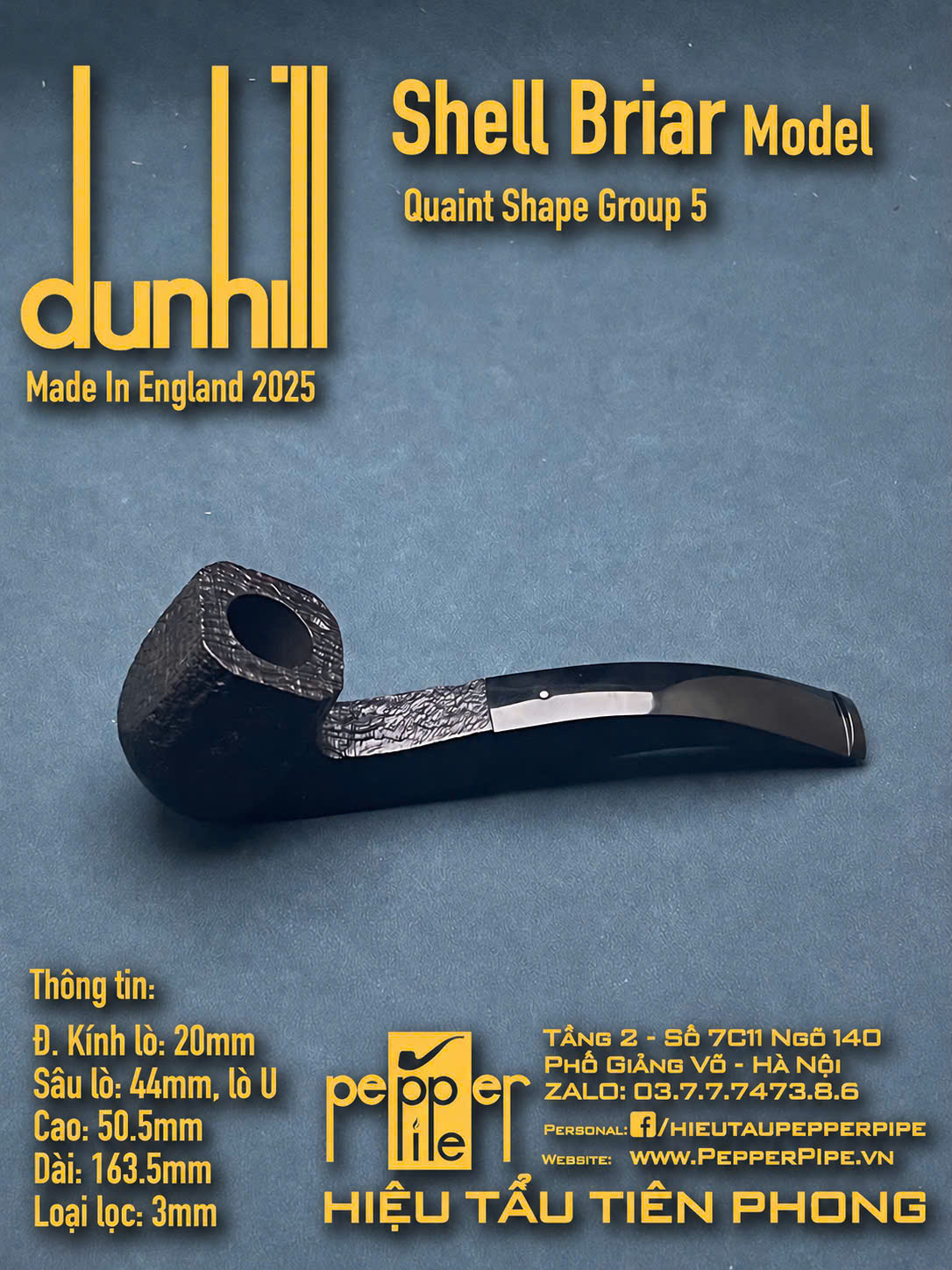Dunhill Shell Briar Quaint Shape Group 5 (1/2 Bent Panel)
