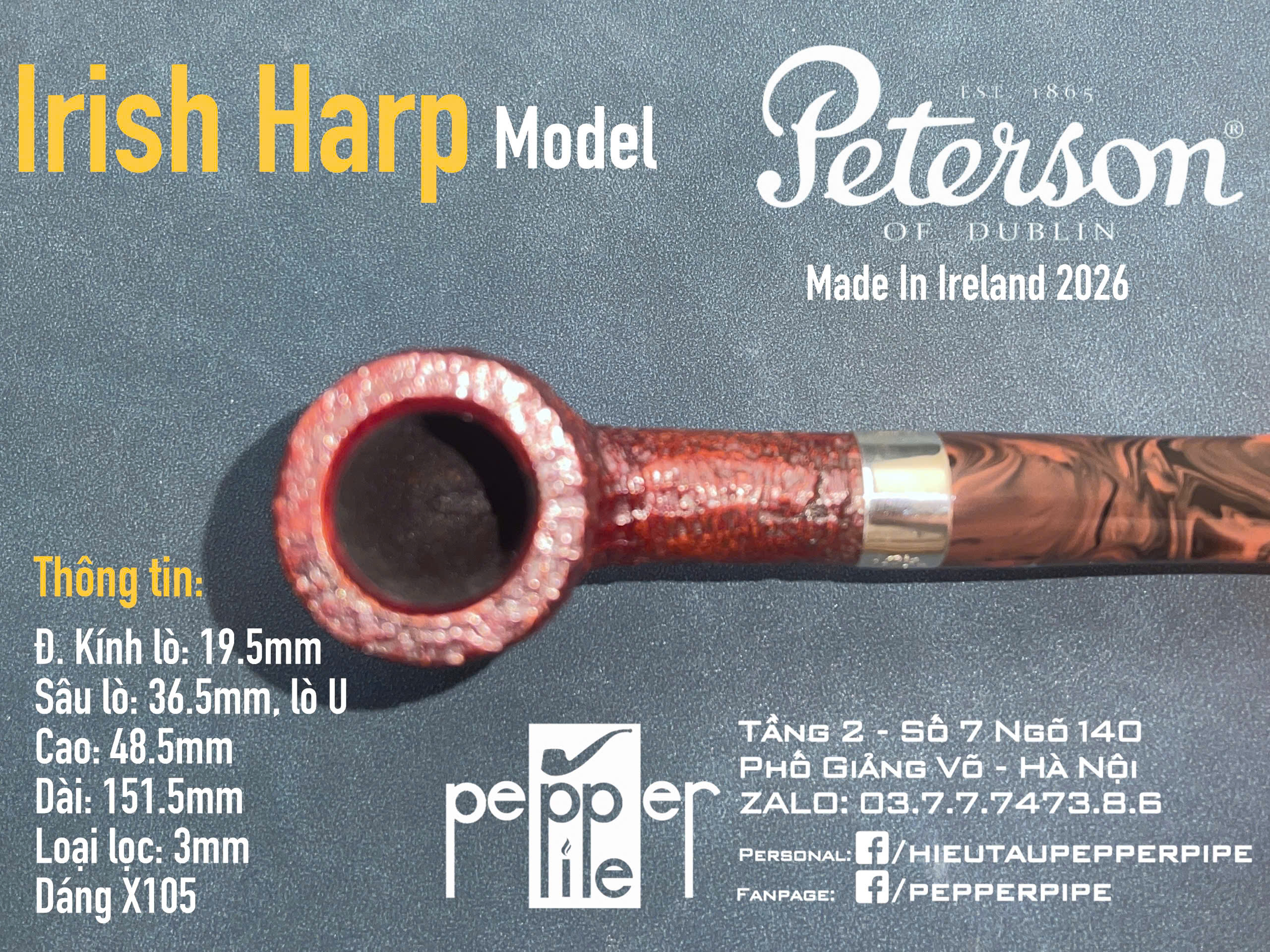 Peterson Irish Harp Sandblasted Shape X105
