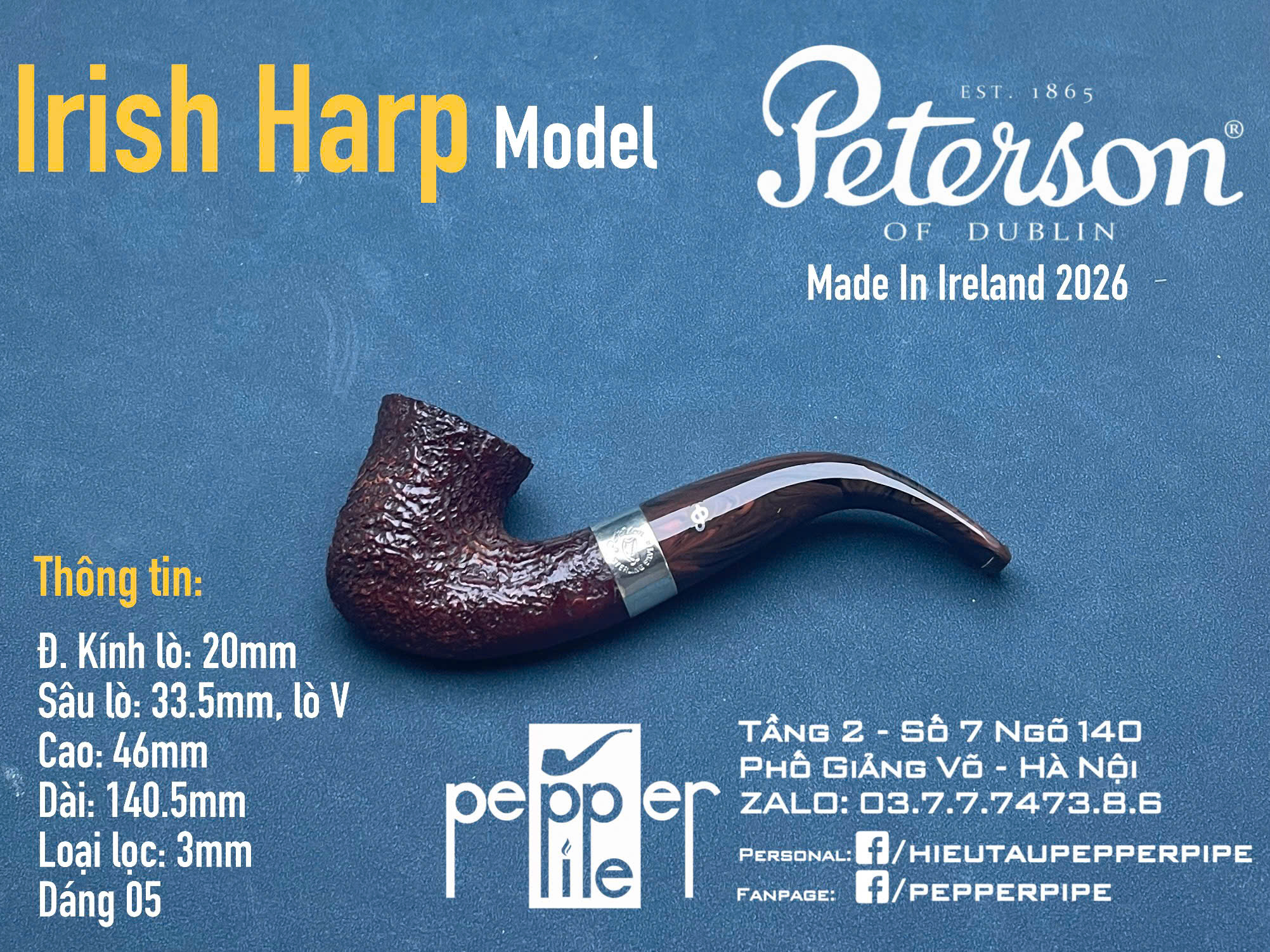 Peterson Irish Harp Sandblasted Shape 05