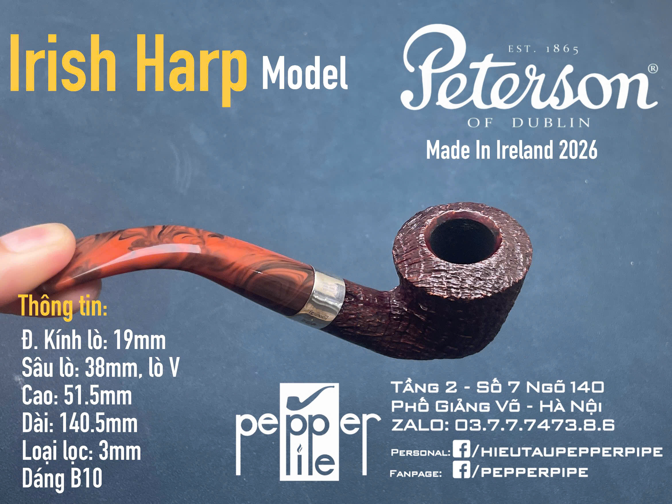 Peterson Irish Harp Sandblasted Shape B10