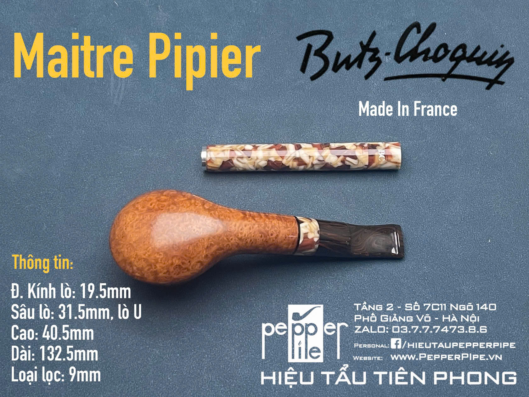 Butz Choquin Maitre Pipier With Tamper