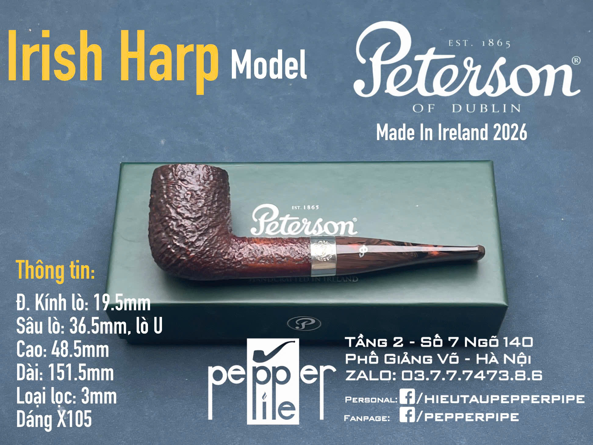 Peterson Irish Harp Sandblasted Shape X105