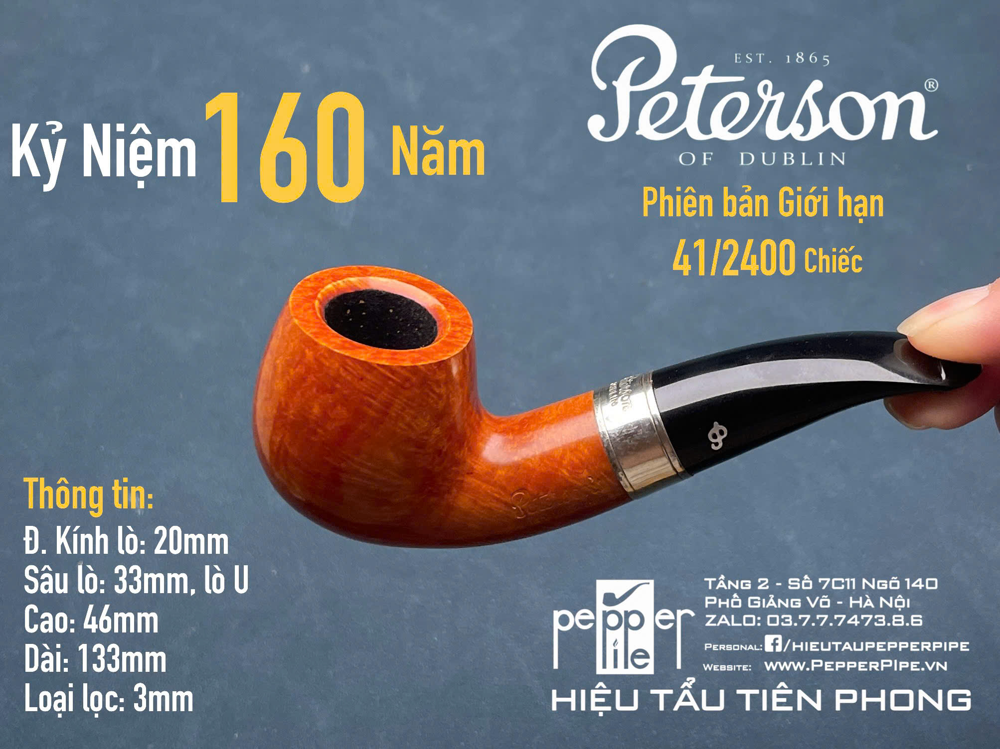 Peterson Smooth Natural 160 Years Anniversary Limited Edition 41/2400
