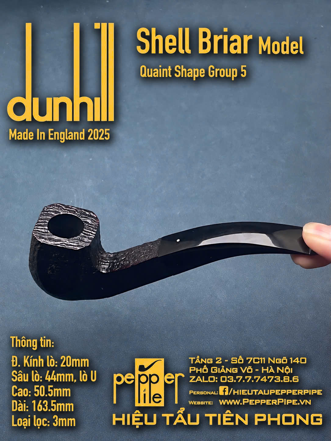 Dunhill Shell Briar Quaint Shape Group 5 (1/2 Bent Panel)