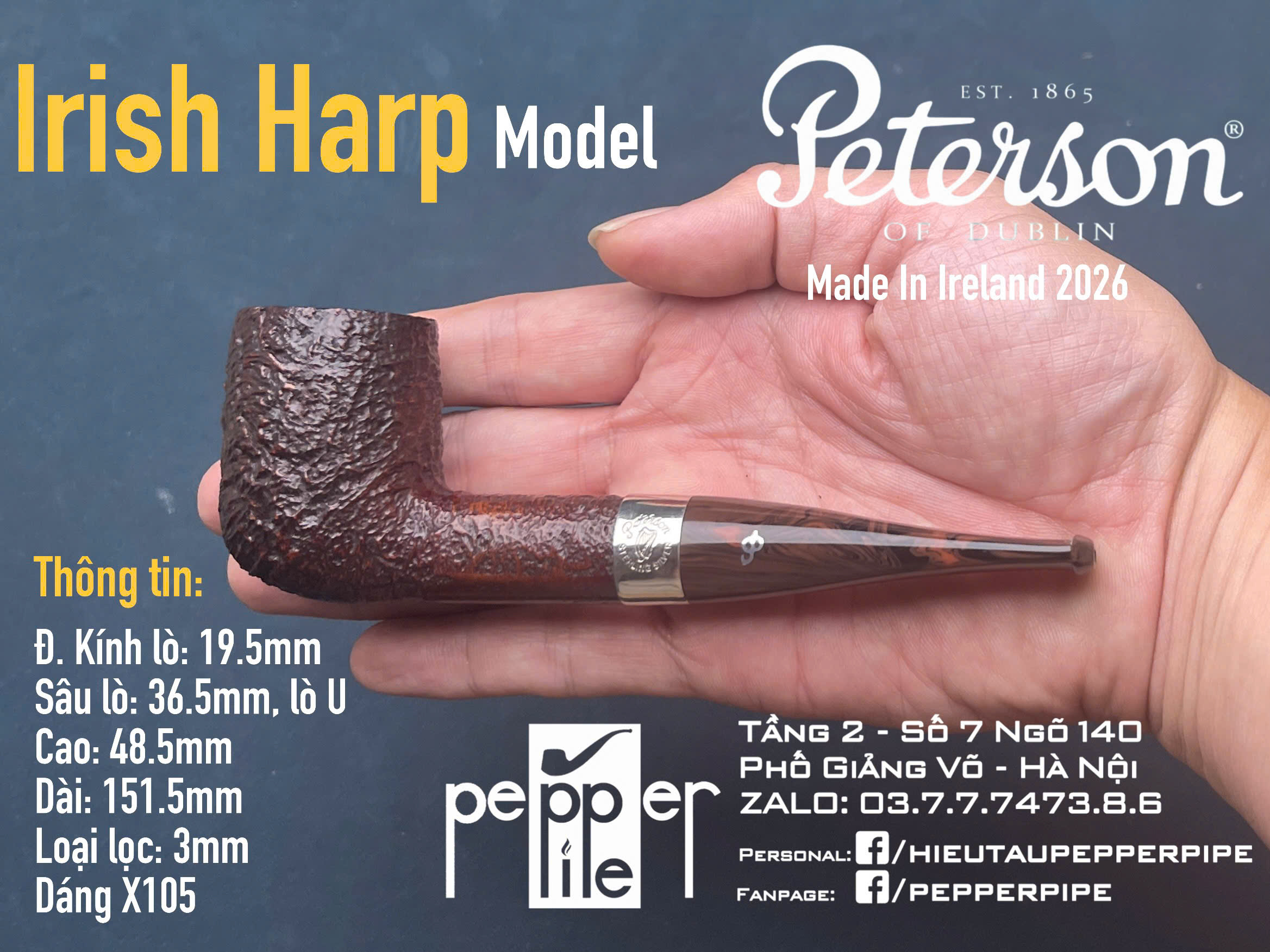 Peterson Irish Harp Sandblasted Shape X105