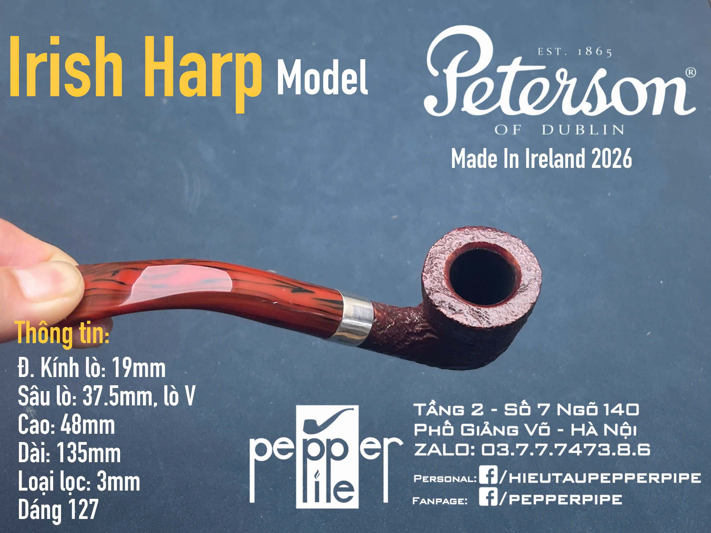 Peterson Irish Harp Sandblasted Shape 127