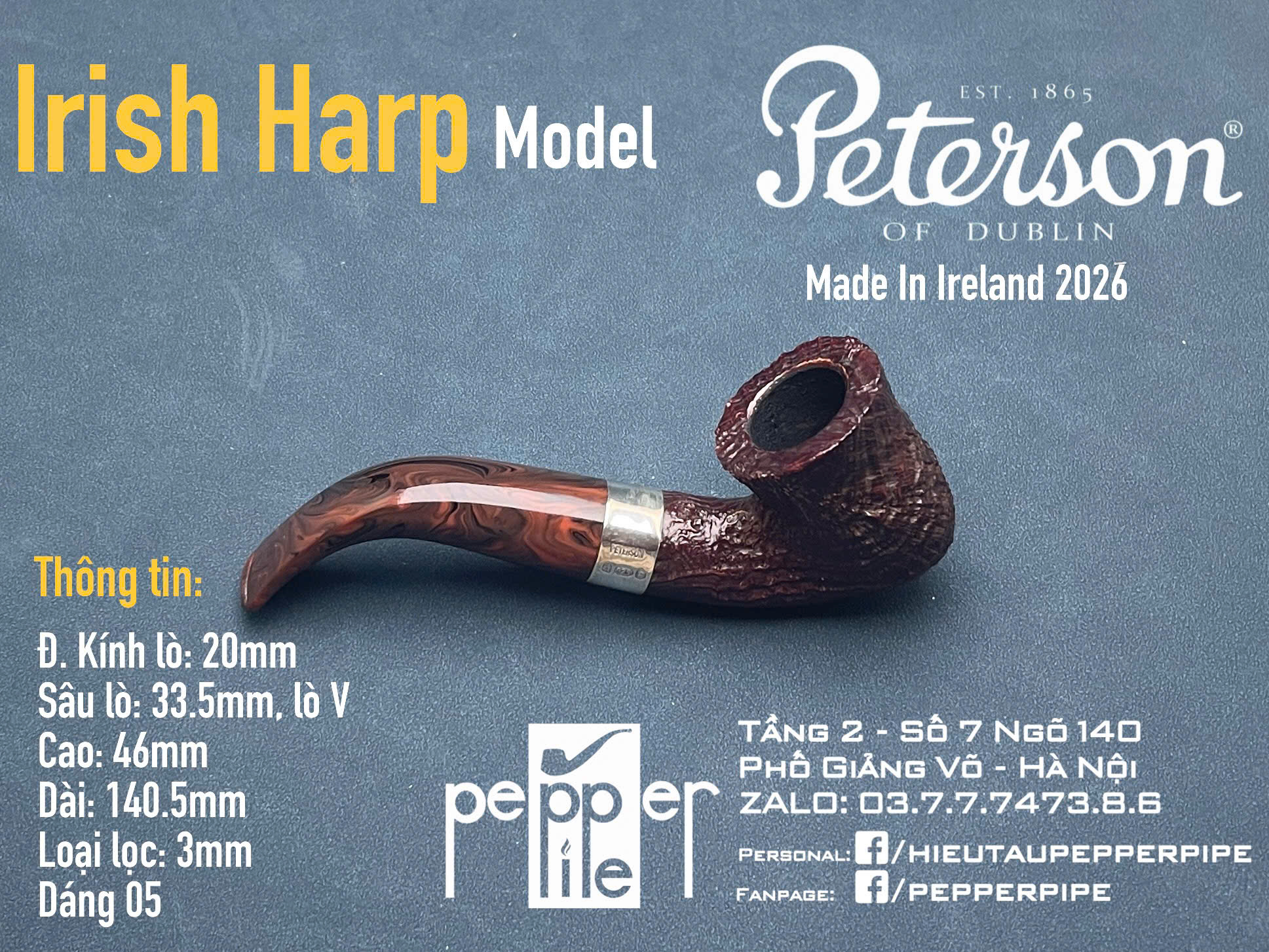 Peterson Irish Harp Sandblasted Shape 05