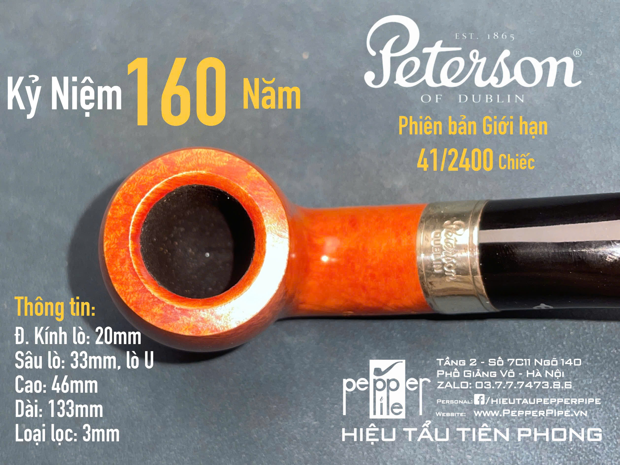 Peterson Smooth Natural 160 Years Anniversary Limited Edition 41/2400