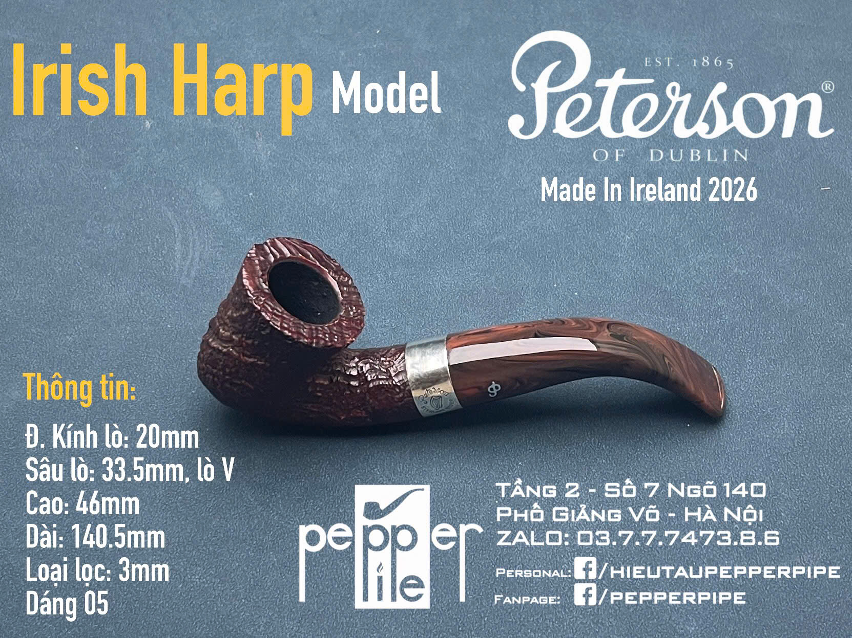 Peterson Irish Harp Sandblasted Shape 05