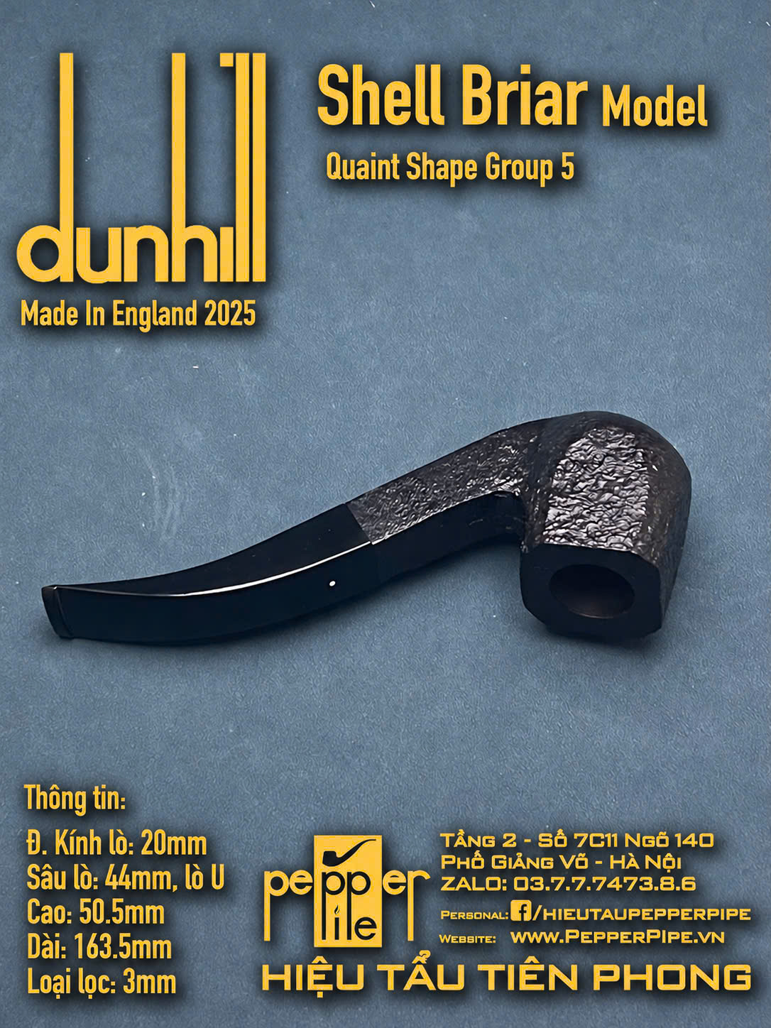 Dunhill Shell Briar Quaint Shape Group 5 (1/2 Bent Panel)